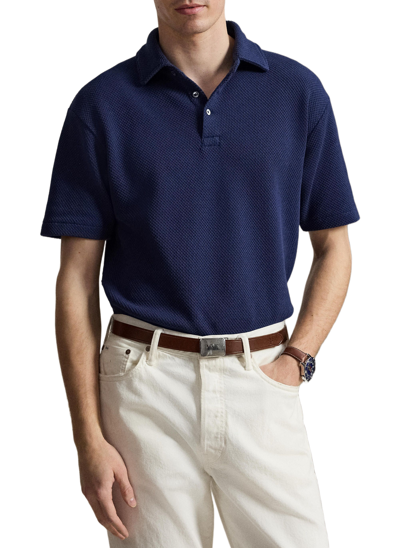 Straight fit short-sleeve cotton polo POLO RALPH LAUREN Blue