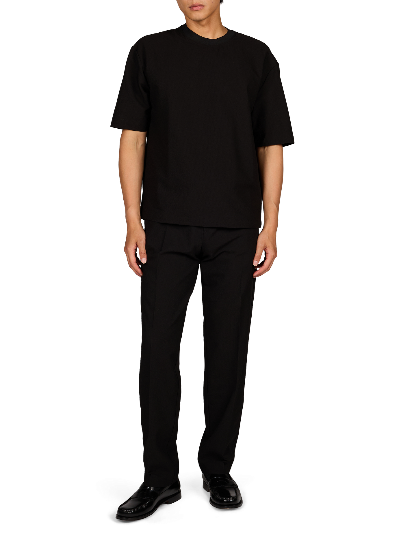 Texturierte Slim-Fit-Hose EMPORIO ARMANI Schwarz