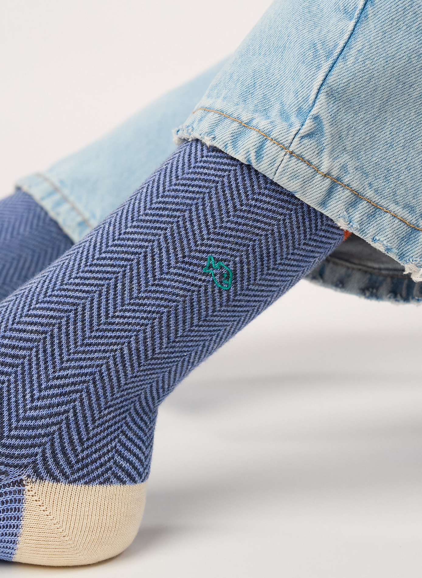 Chaussettes en coton peigné chevrons | Bleu BILLYBELT Homme