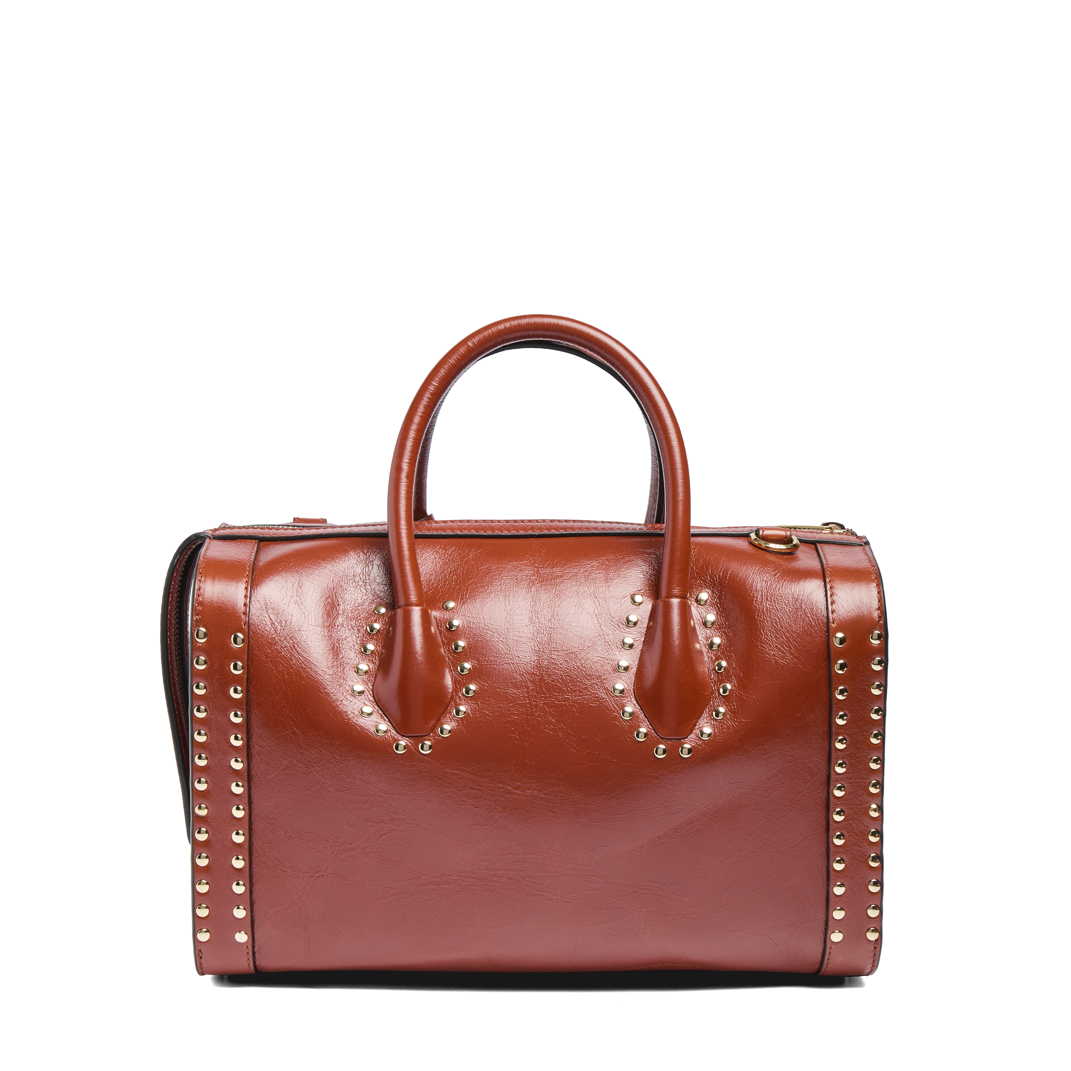 Bowlingtas m - chique, vintage kalfsleer met studs LANCEL Rood
