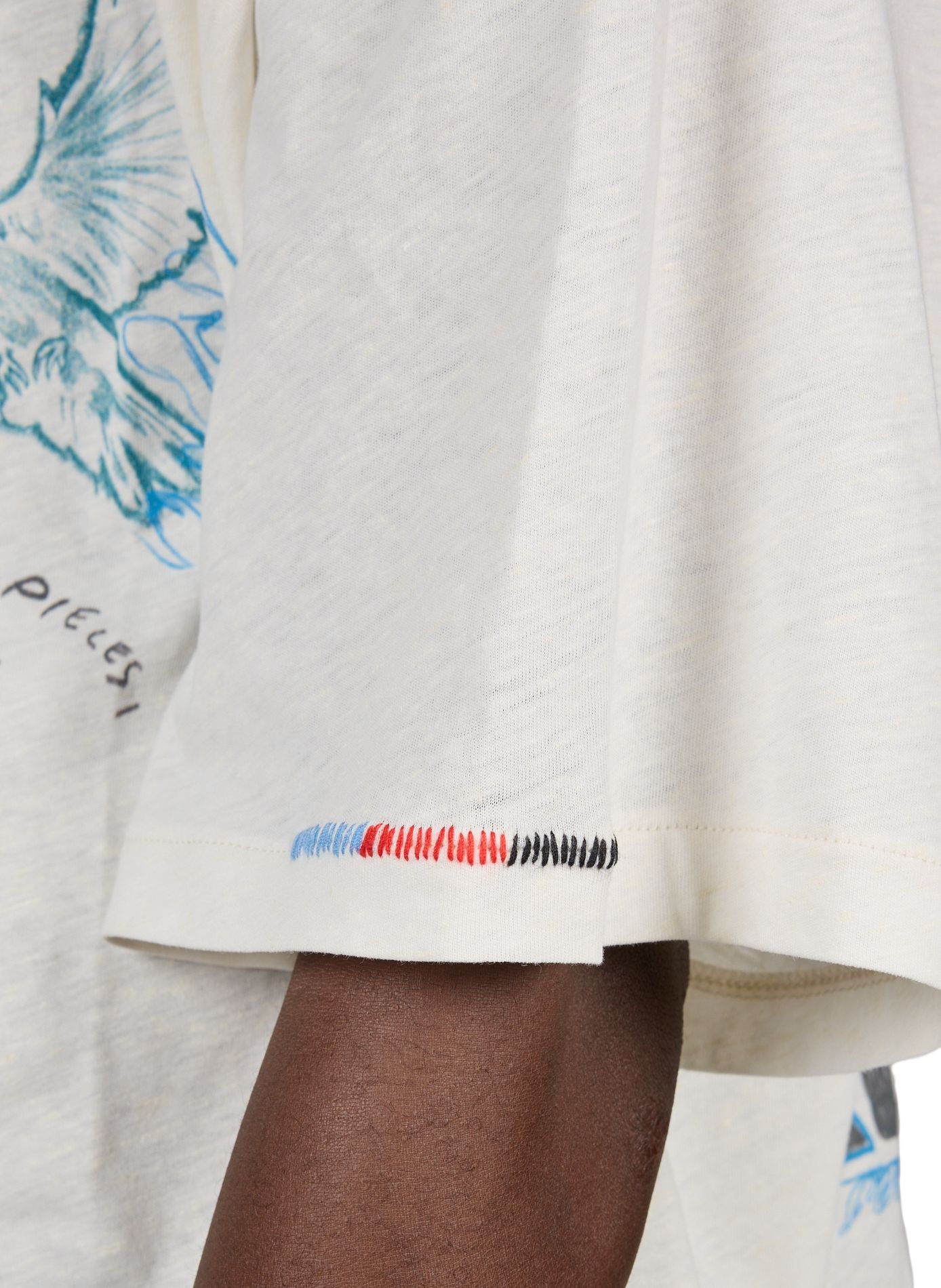Bedrucktes T-Shirt mit Rundhalsausschnitt aus Baumwolle REPRESENT Weiss