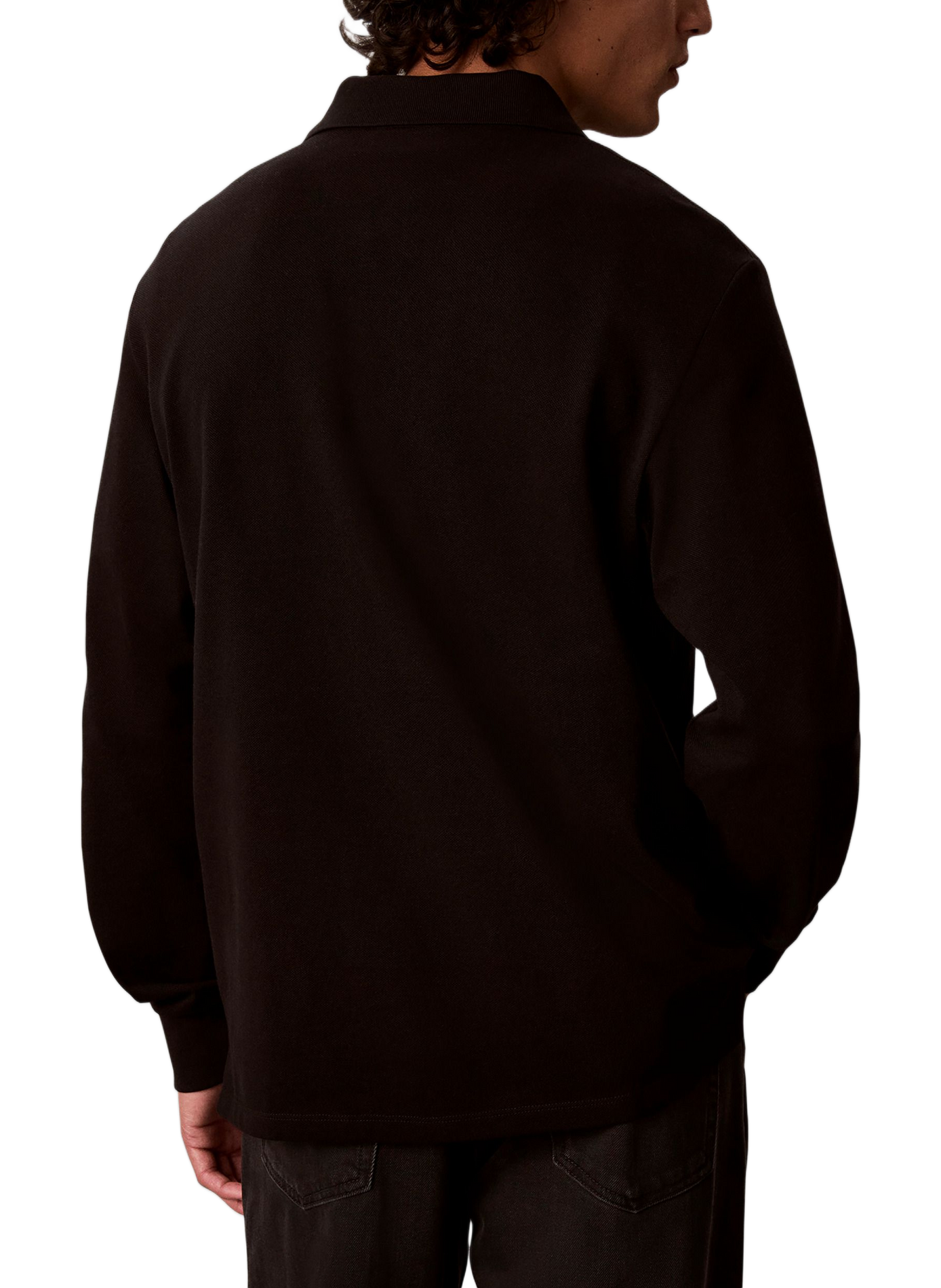 Polo manches longues en coton CALVIN KLEIN Noir