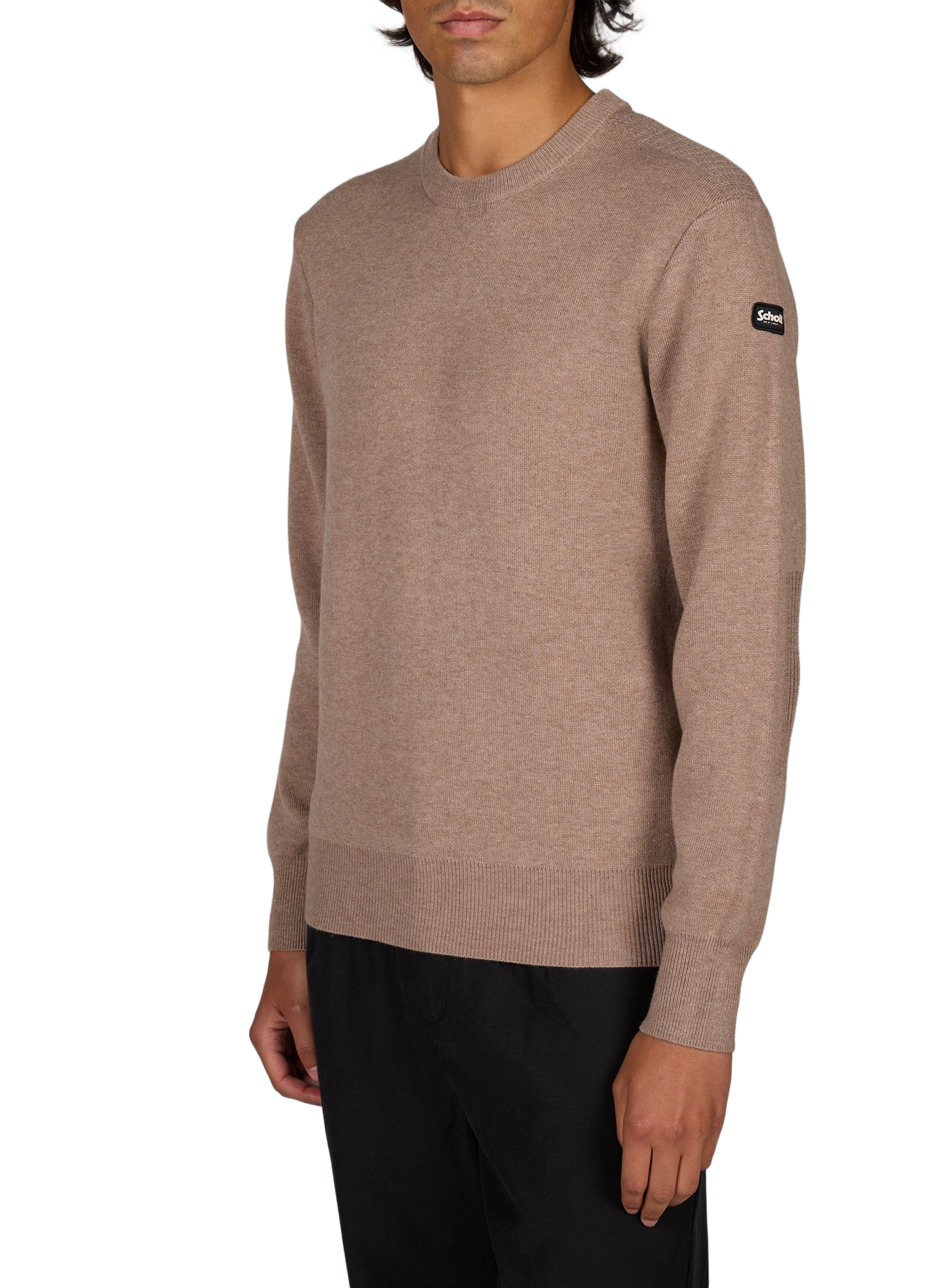 Pull en maille à logo SCHOTT Marron