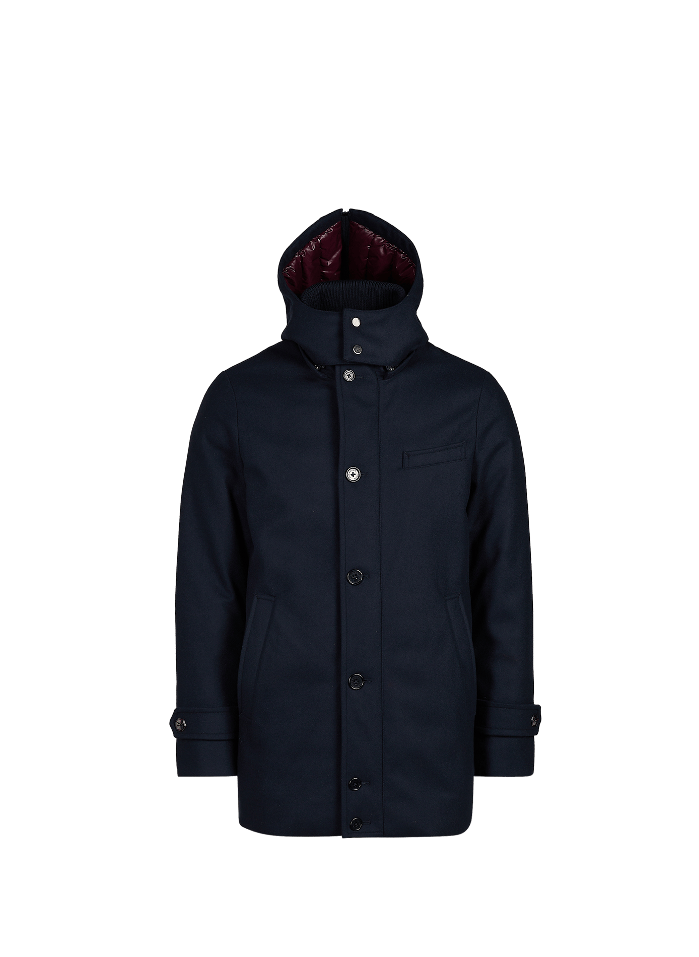 Weiter Parka mit hohem Kragen aus Wollmischung NORWEGIAN WOOL Blau