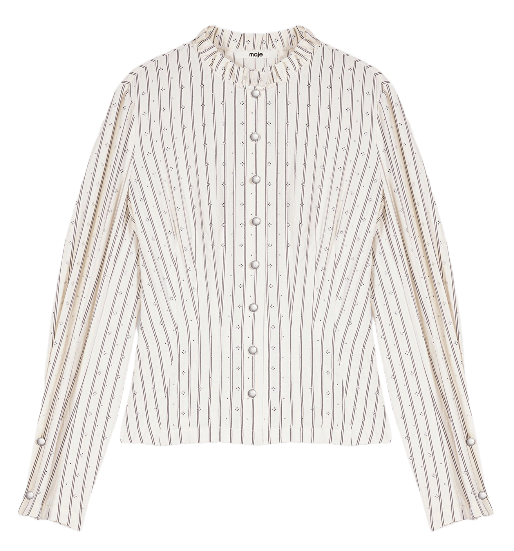 Chemise cintrée à rayures MAJE Beige