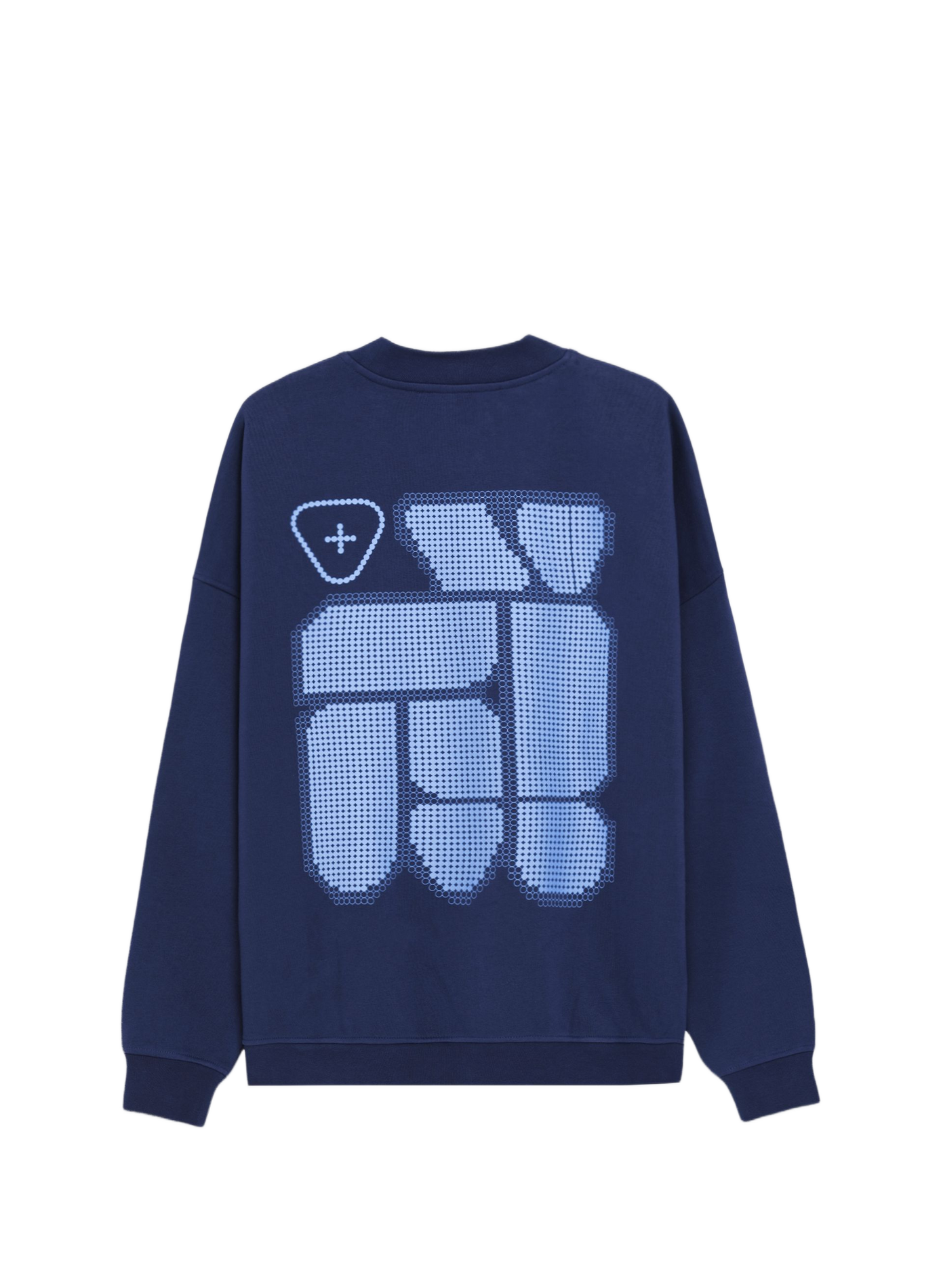 Pull oversize col rond en coton mélangé GERTRUDE Blue