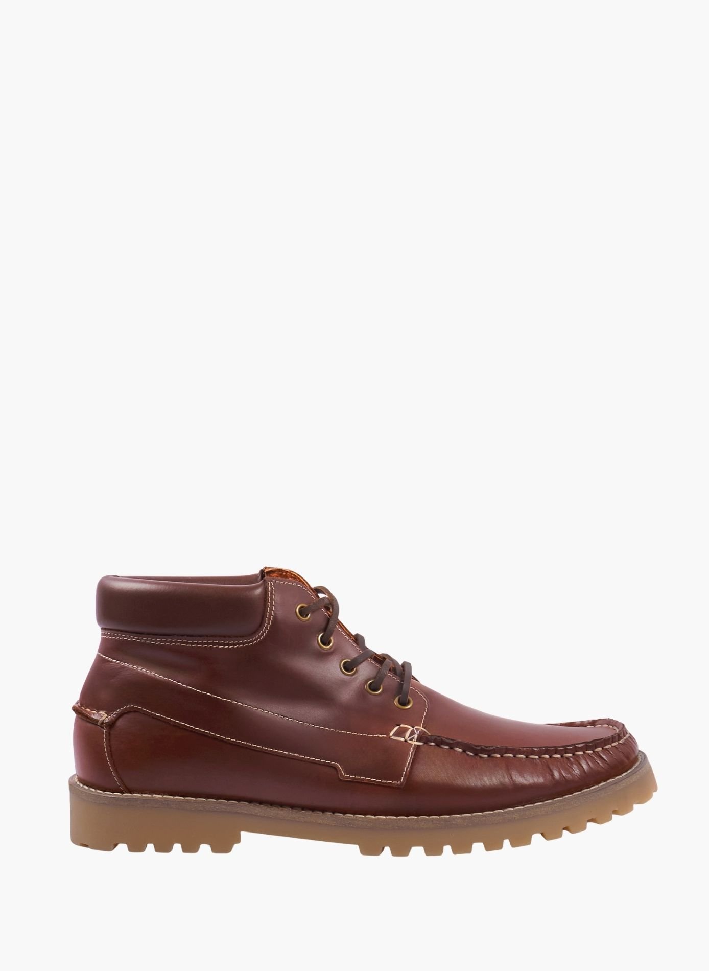 Bootschoenen met profielzool van tomkleurig leer JULES & JENN Bruin