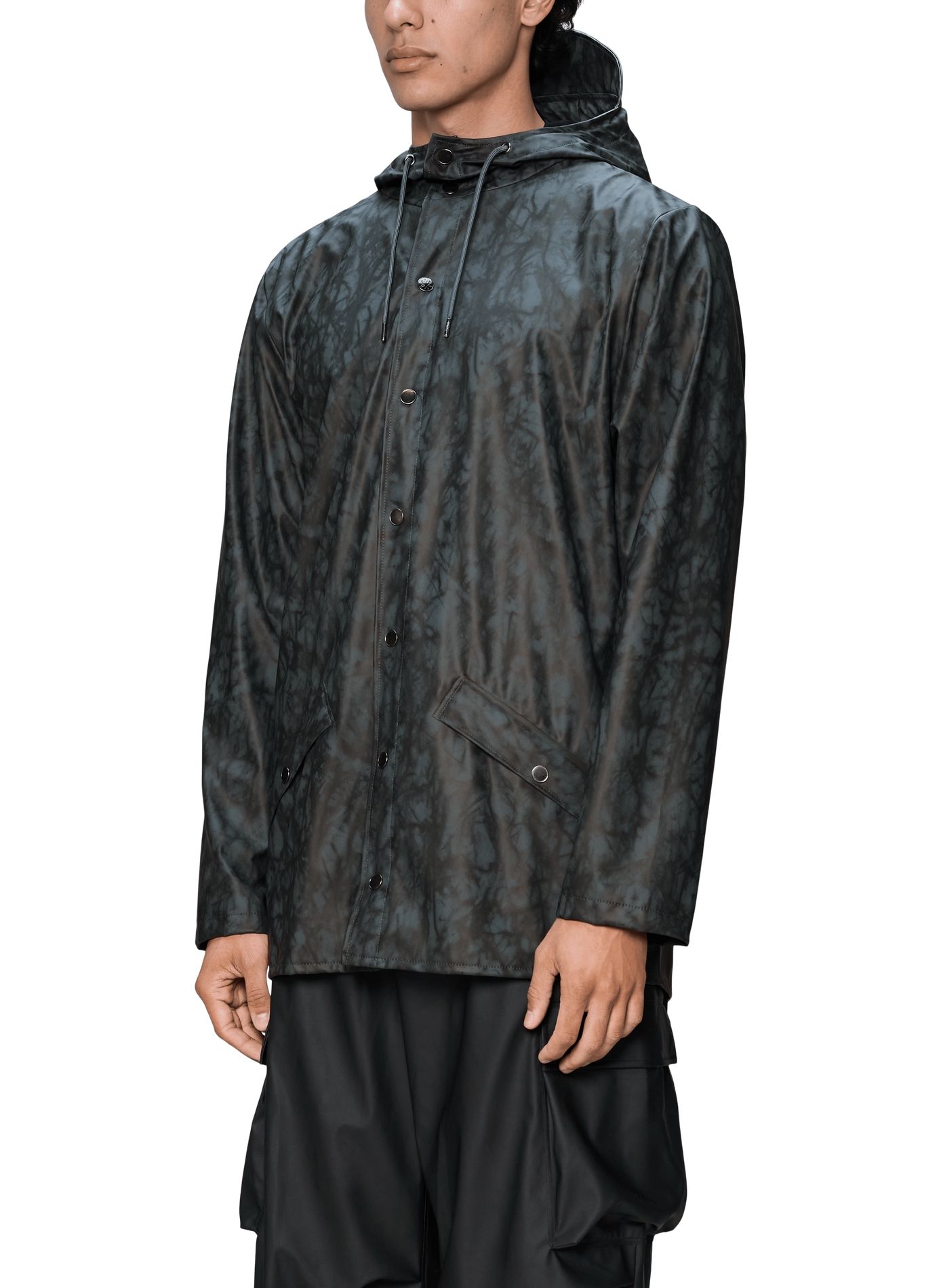 Hooded straight raincoat RAINS Grey