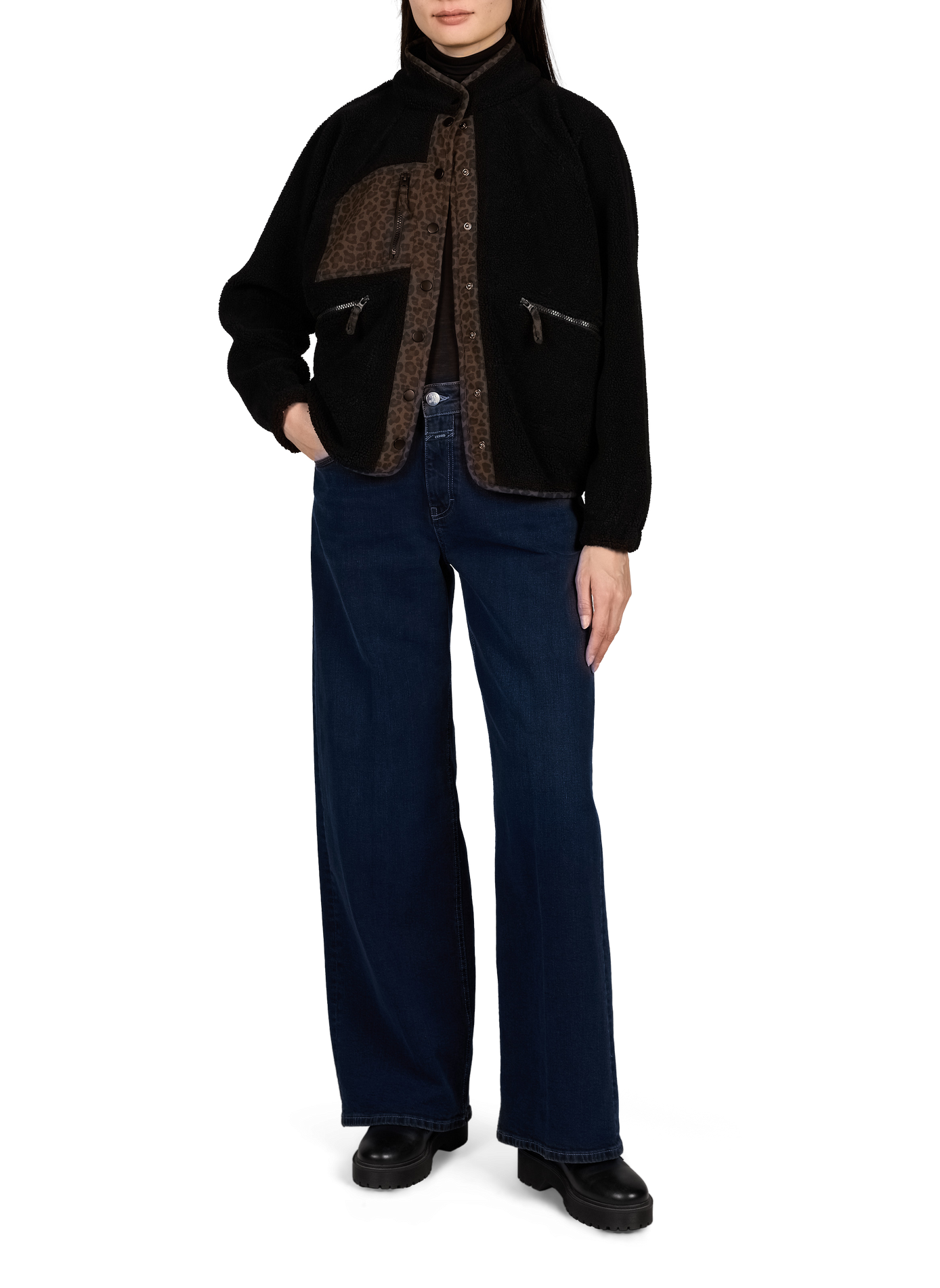 Oversized GIANY fleece jacket LAURE+MAX Black