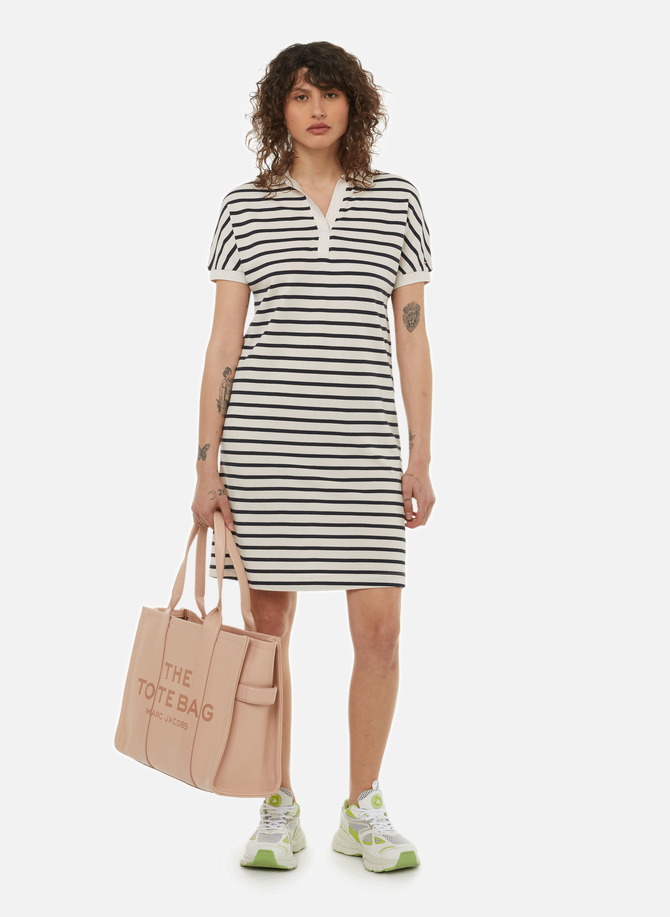 Striped loose-fit organic cotton-blend polo dress TOMMY HILFIGER
