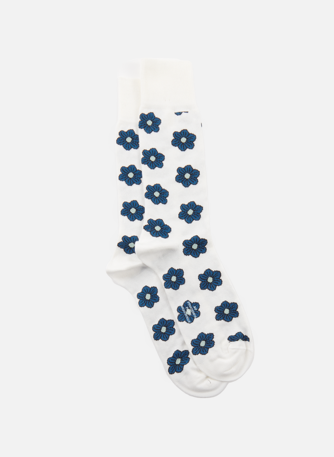Flower print knee high socks AU PRINTEMPS PARIS