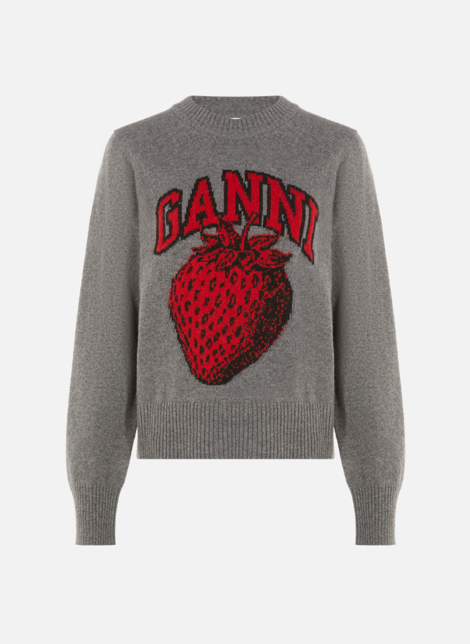 GANNI printed wool sweater