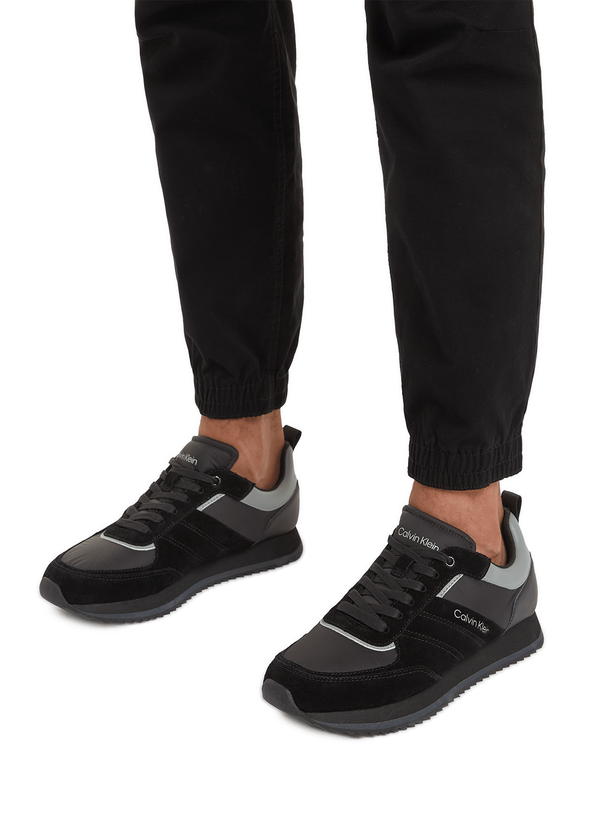 Baskets bi matière en cuir  CALVIN KLEIN Gris