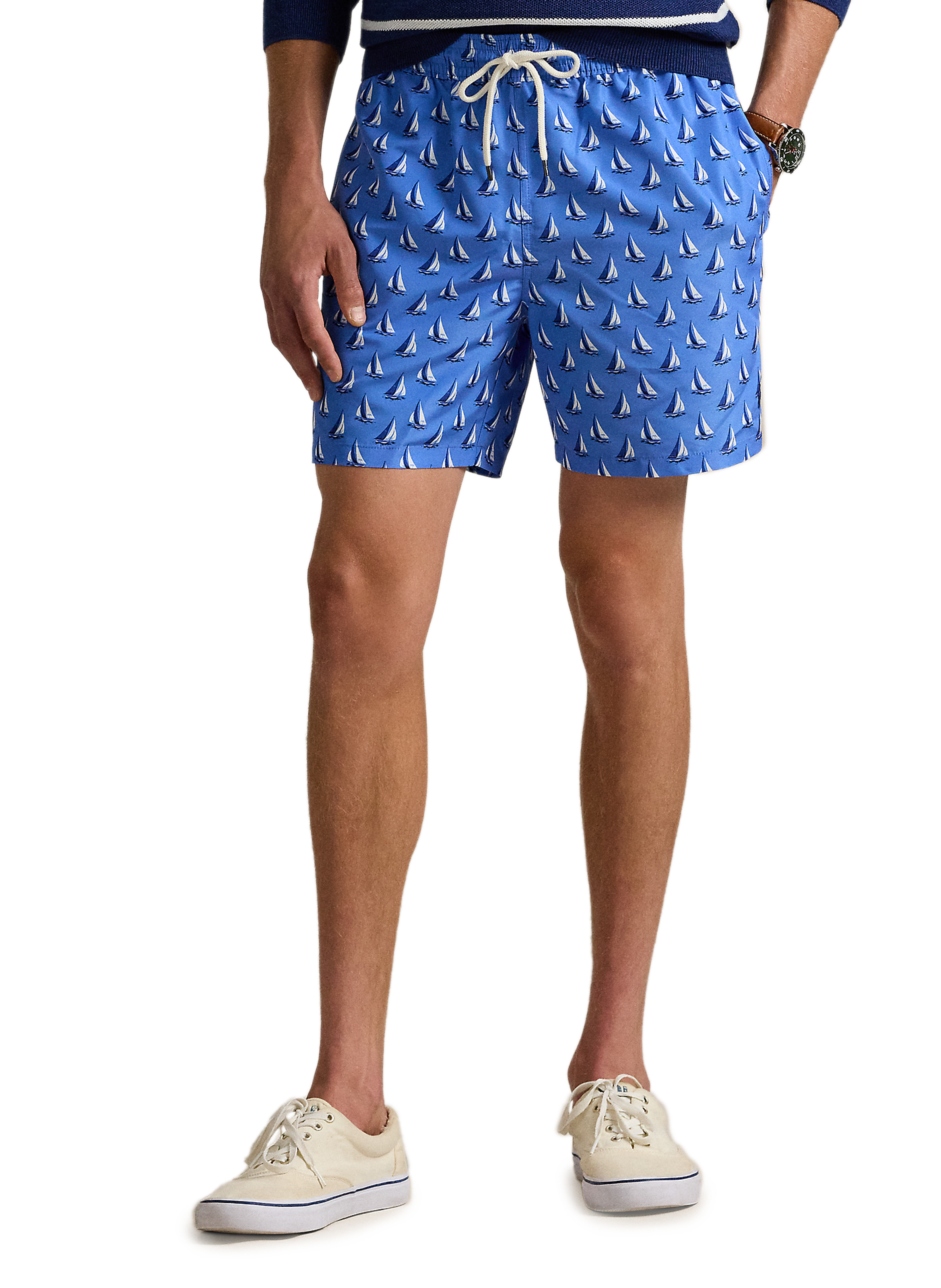 Patterned swim shorts Blue