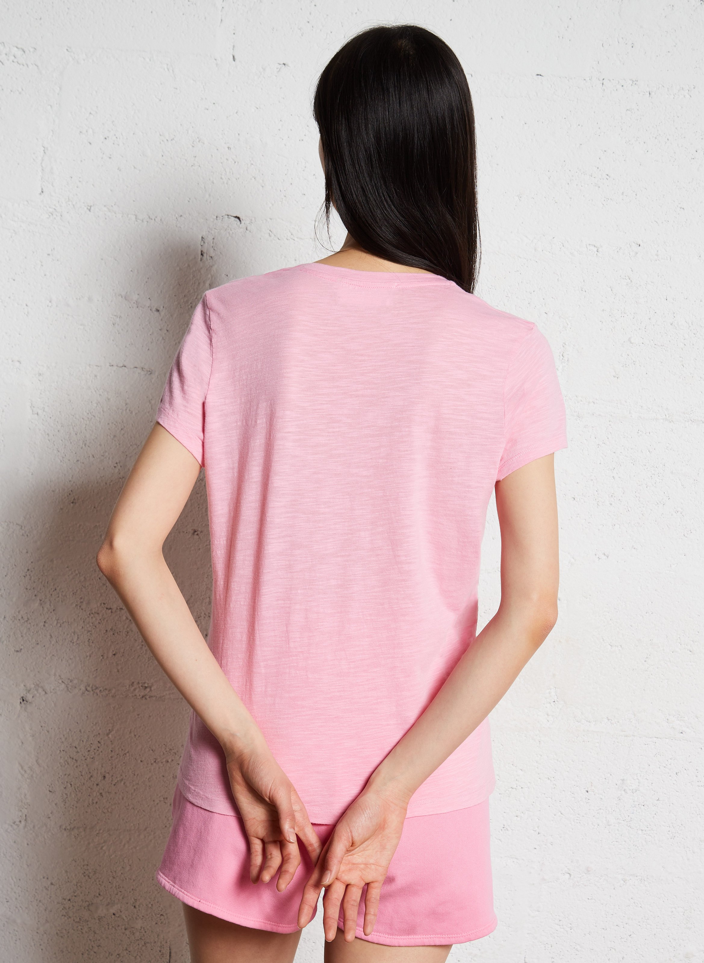 Tee-shirt col rond en coton mélangé jacksonville AMERICAN VINTAGE Rose