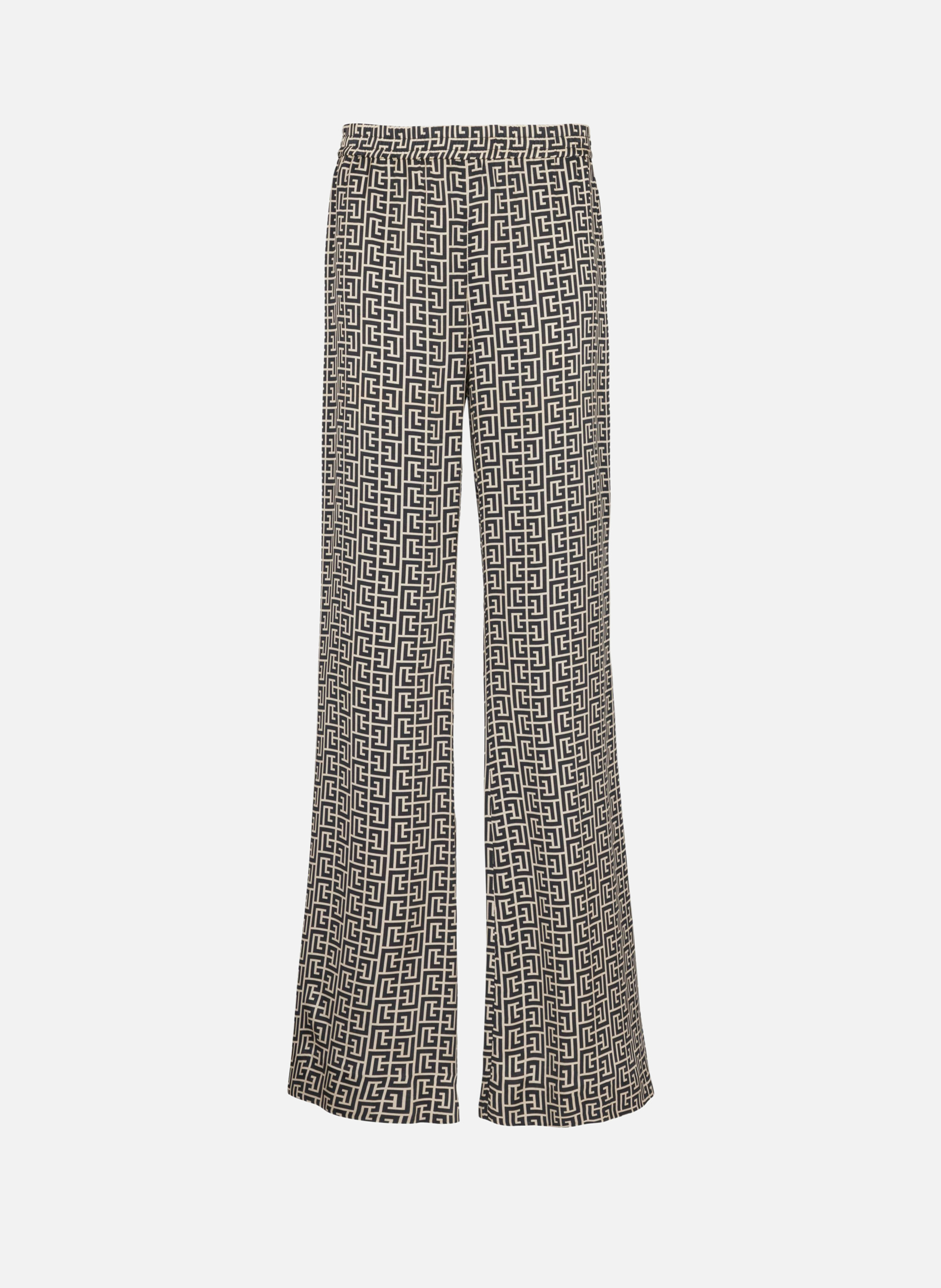 Pantalon fluide monogrammé BALMAIN Noir