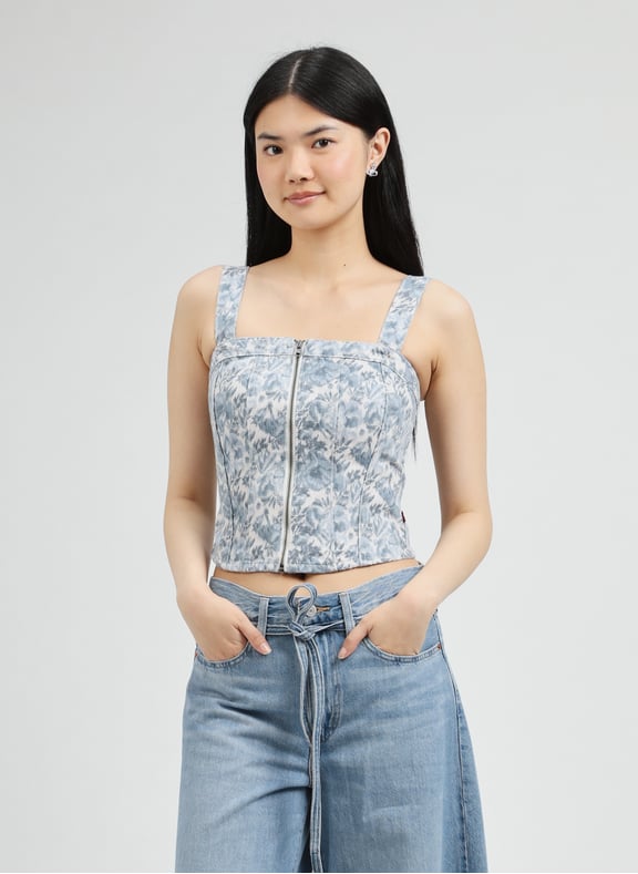 Bustier imprimé en denim de coton Multicolore by LEVI'S LEVI'S Bustier imprimé en denim de coton Multicolore