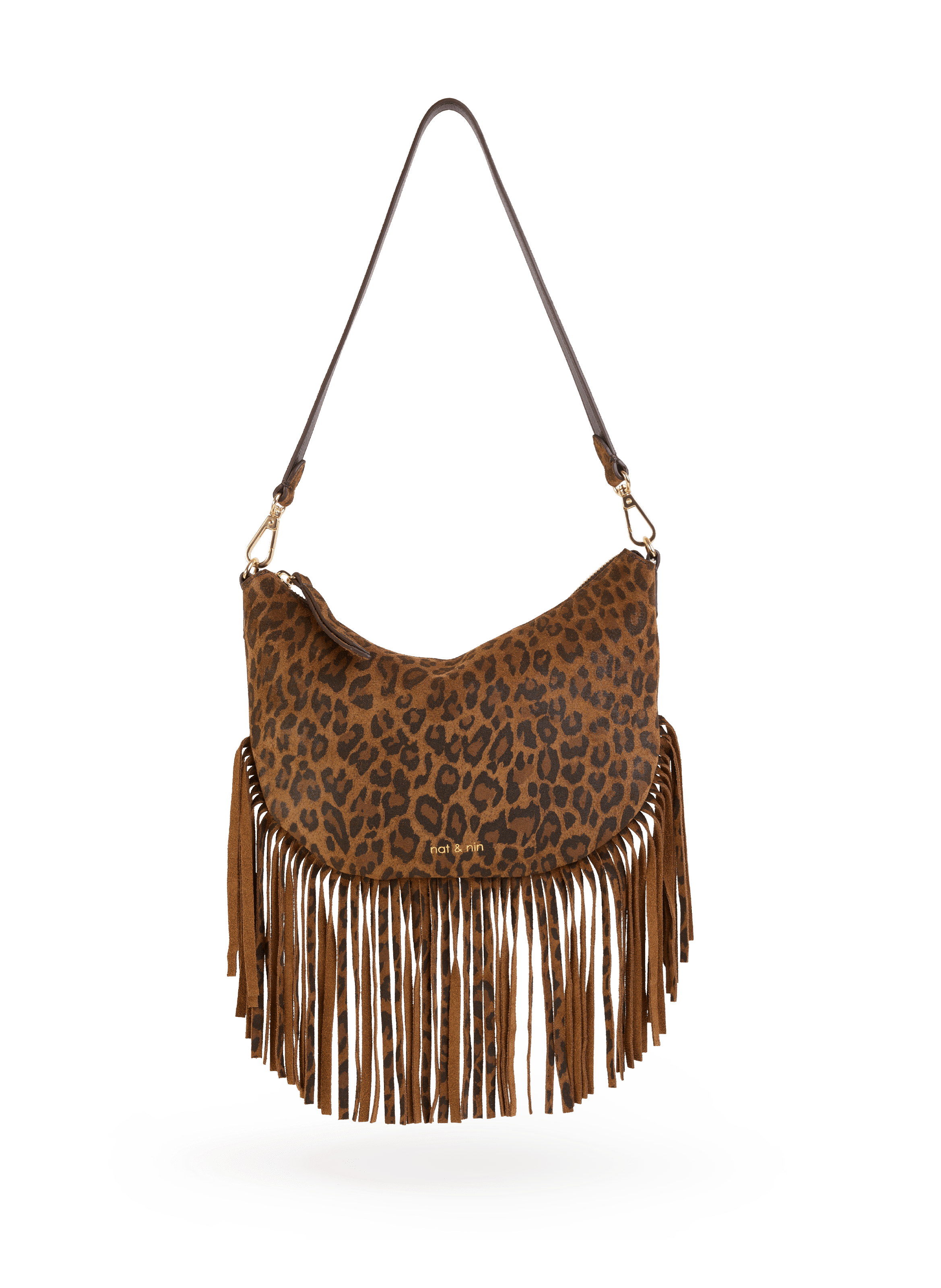 Sac à bandoulière Lune Franges en cuir NAT &amp; NIN Multicolore