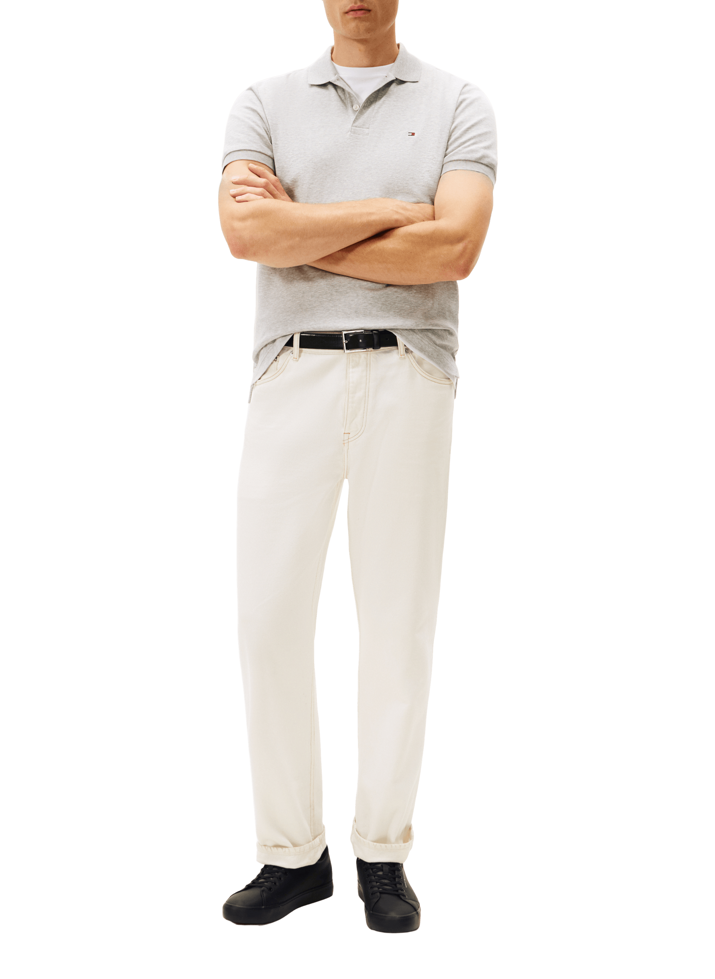 Mixed leather sneakers TOMMY HILFIGER Black