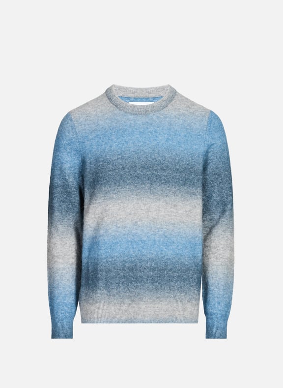 Round neck sweater in blended wool and alpaca Blue by SAMSOE SAMSOE SAMSOE SAMSOE Round neck sweater in blended wool and alpaca Blue