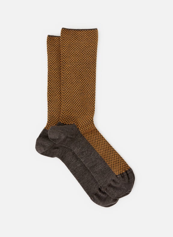 Printed wool socks Yellow by DORÉ DORÉ DORÉ DORÉ Printed wool socks Yellow