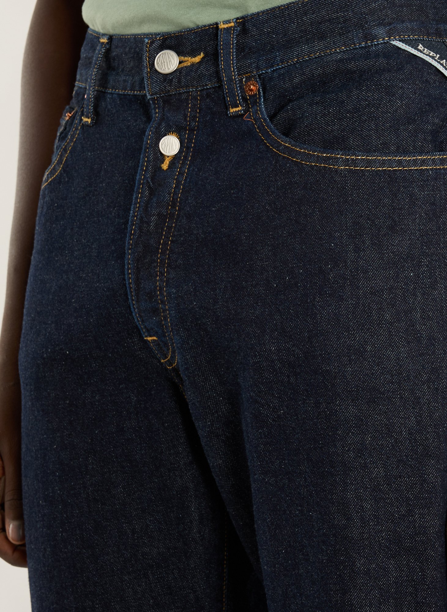 Jeans droit en coton REPLAY Bleu