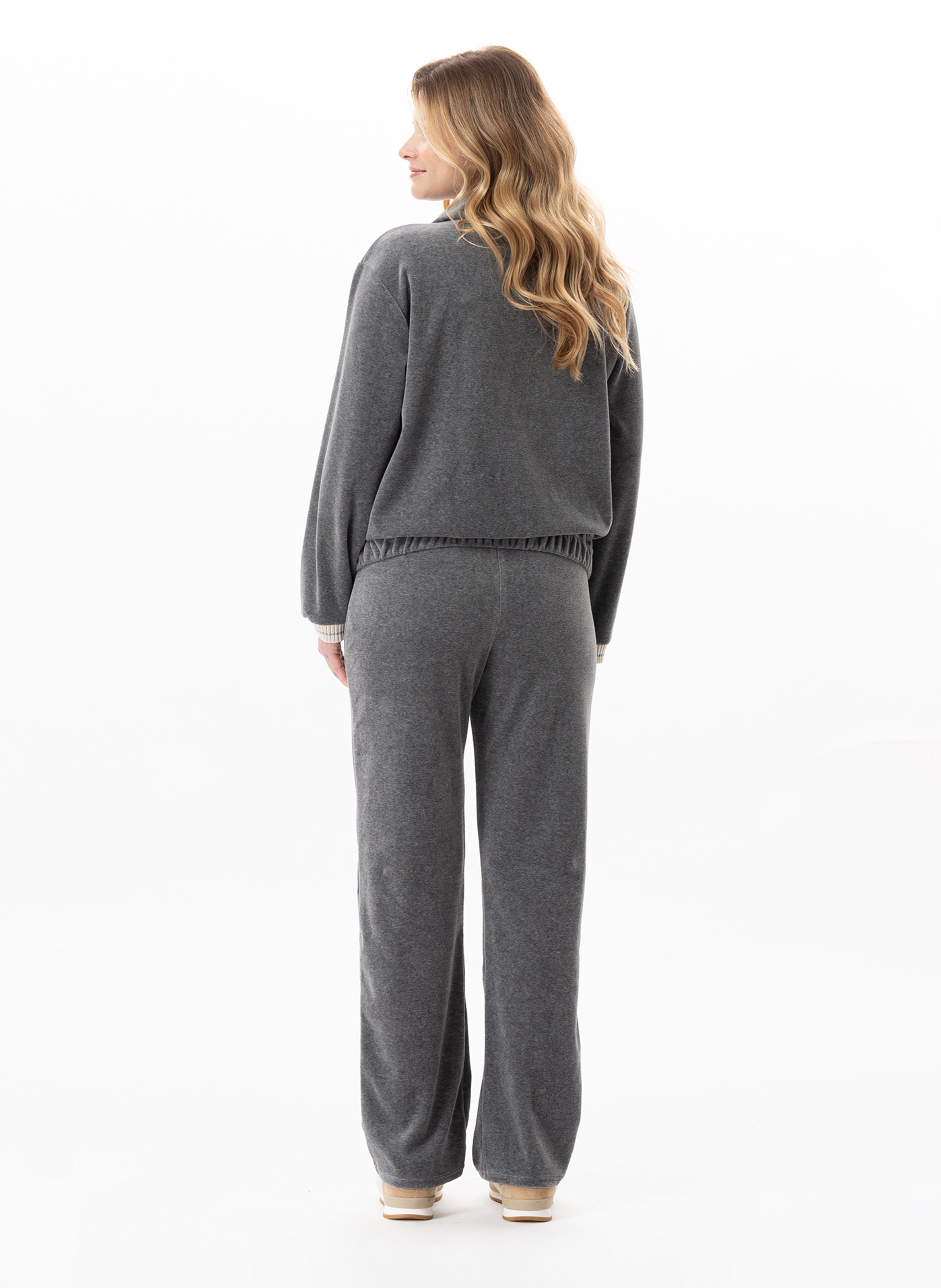 Ensemble homewear zippé en velours country 126 LE CHAT Gris