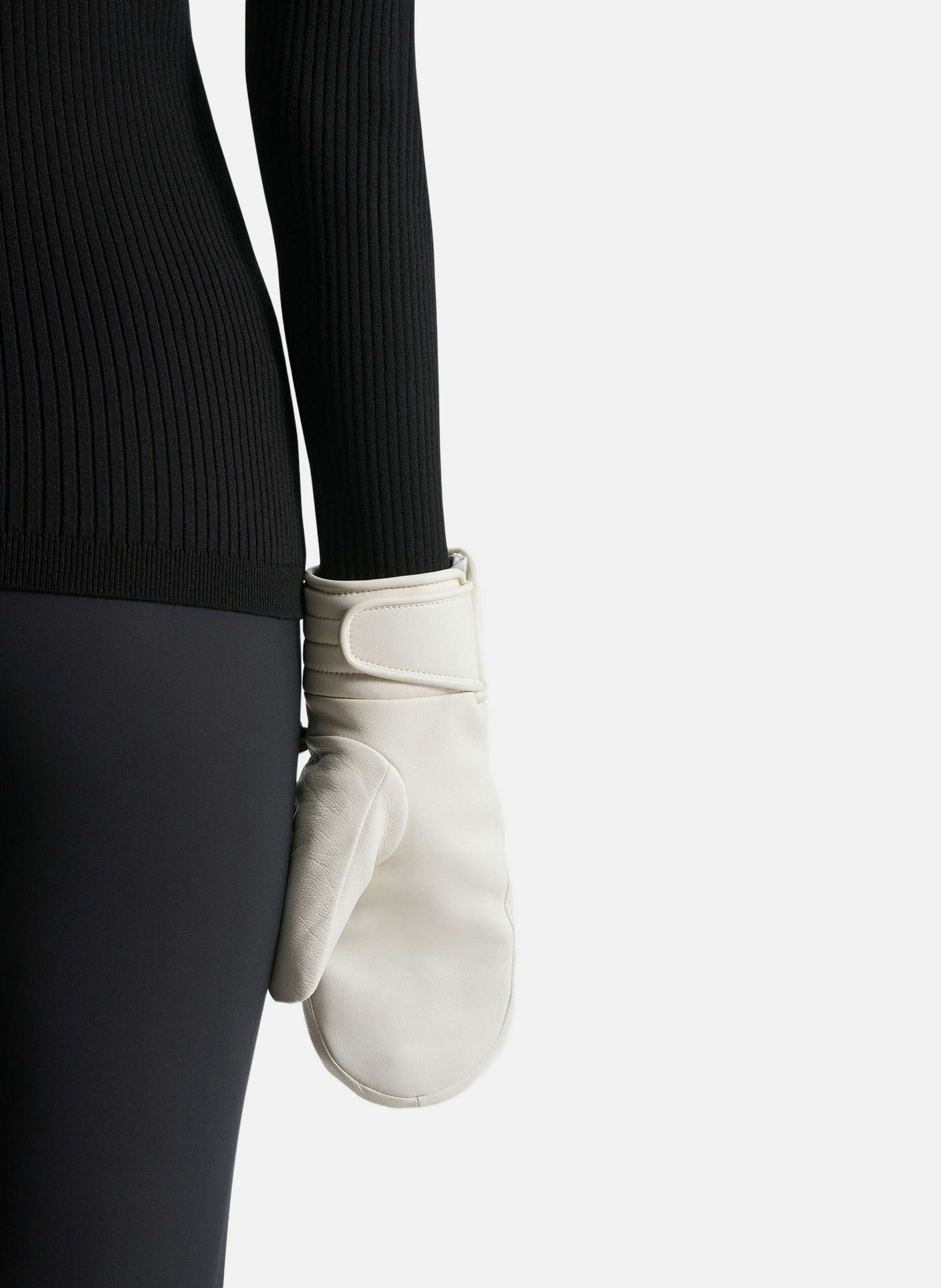 Moufles de ski athena mitten cuir de chevre FUSALP Blanc