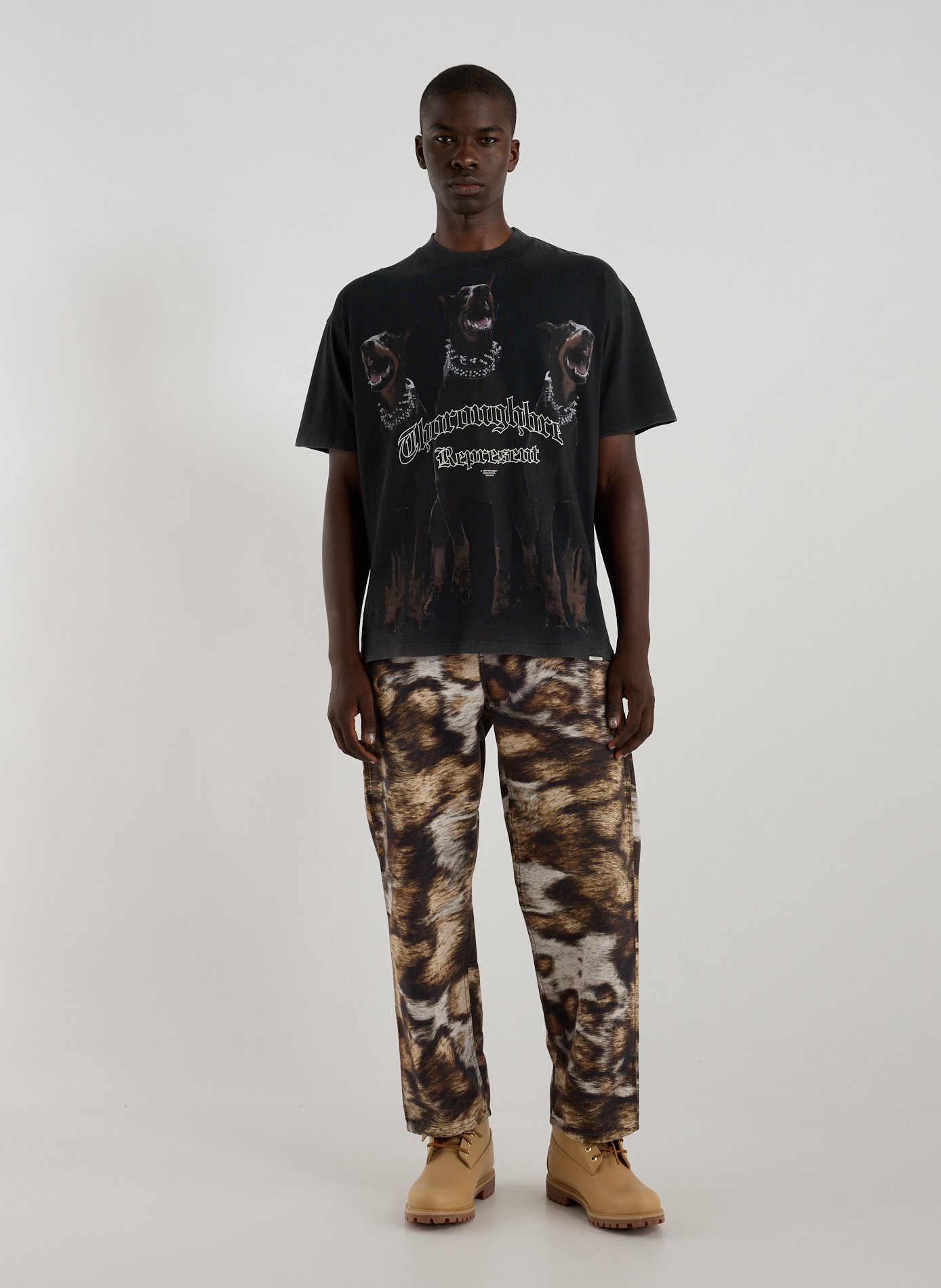 Biker-style cotton t-shirt REPRESENT Black