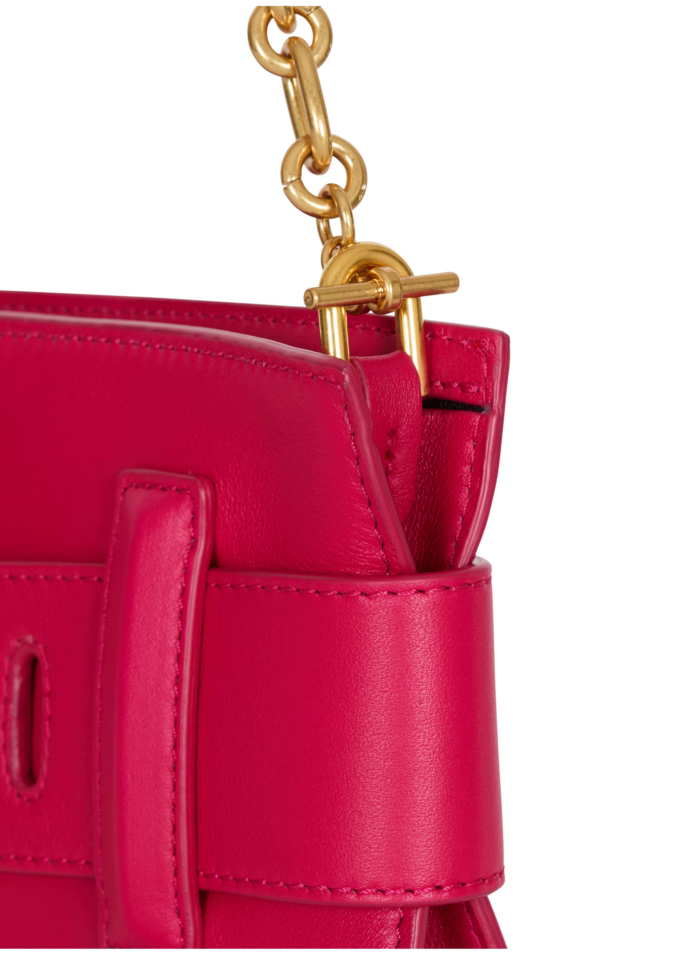 Pochette anthem en cuir de veau BALMAIN Rose