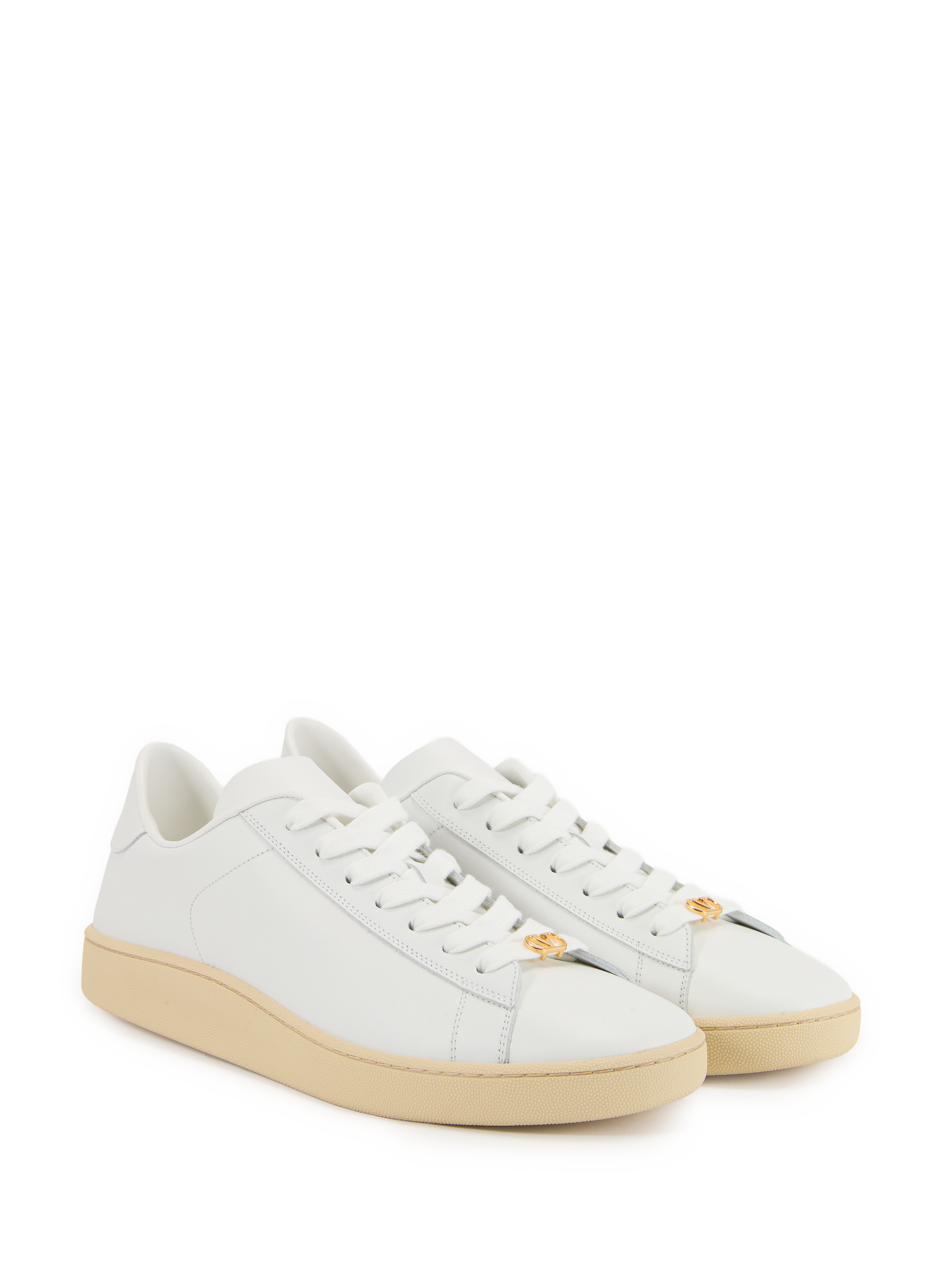 Baskets unies en cuir VALENTINO Blanc