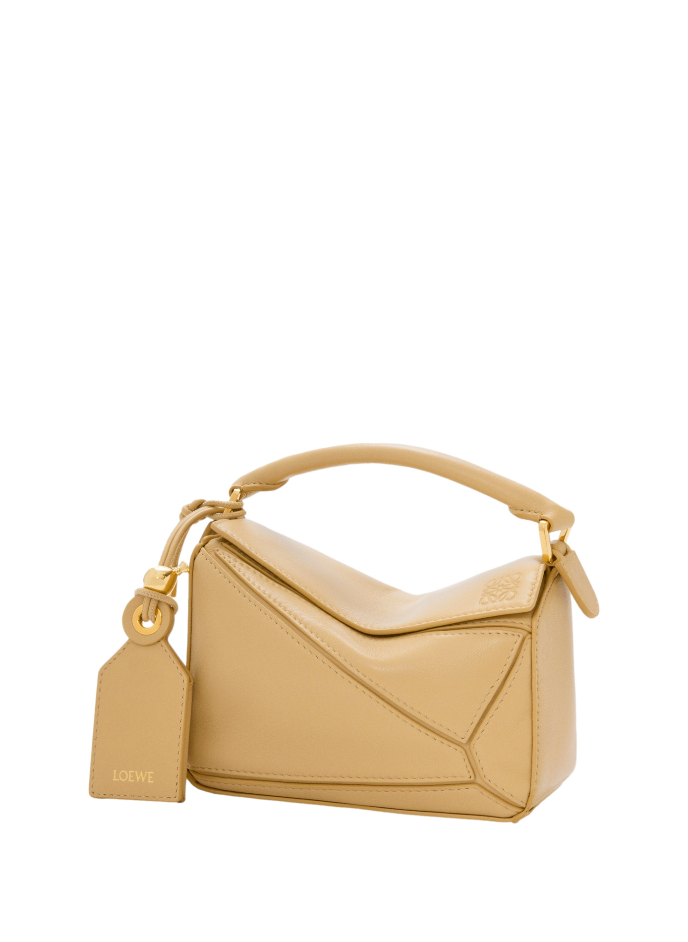 Mini sac Featherlight Puzzle en cuir d'agneau nappa LOEWE Marron