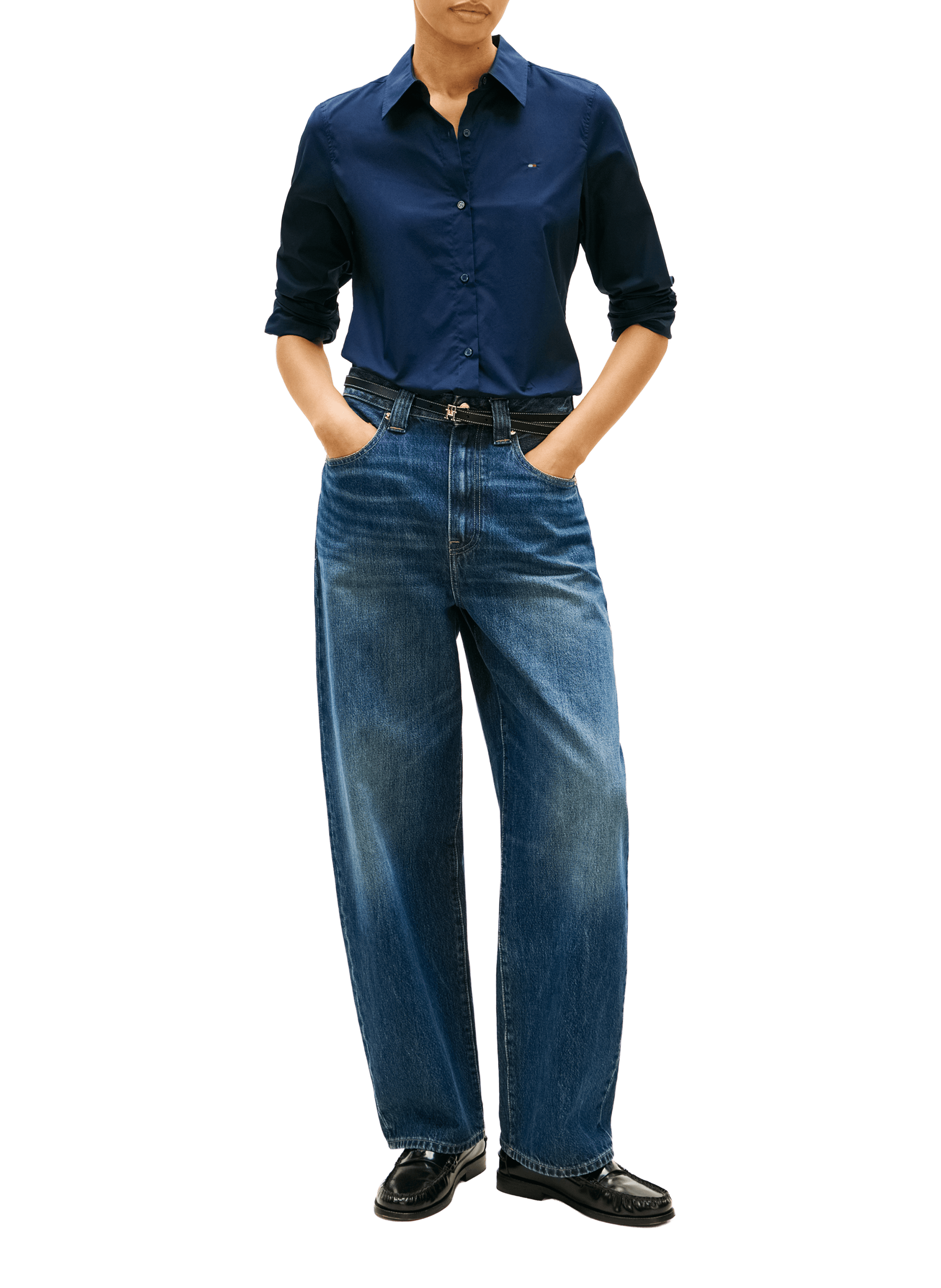 Chemise en coton TOMMY HILFIGER Bleu