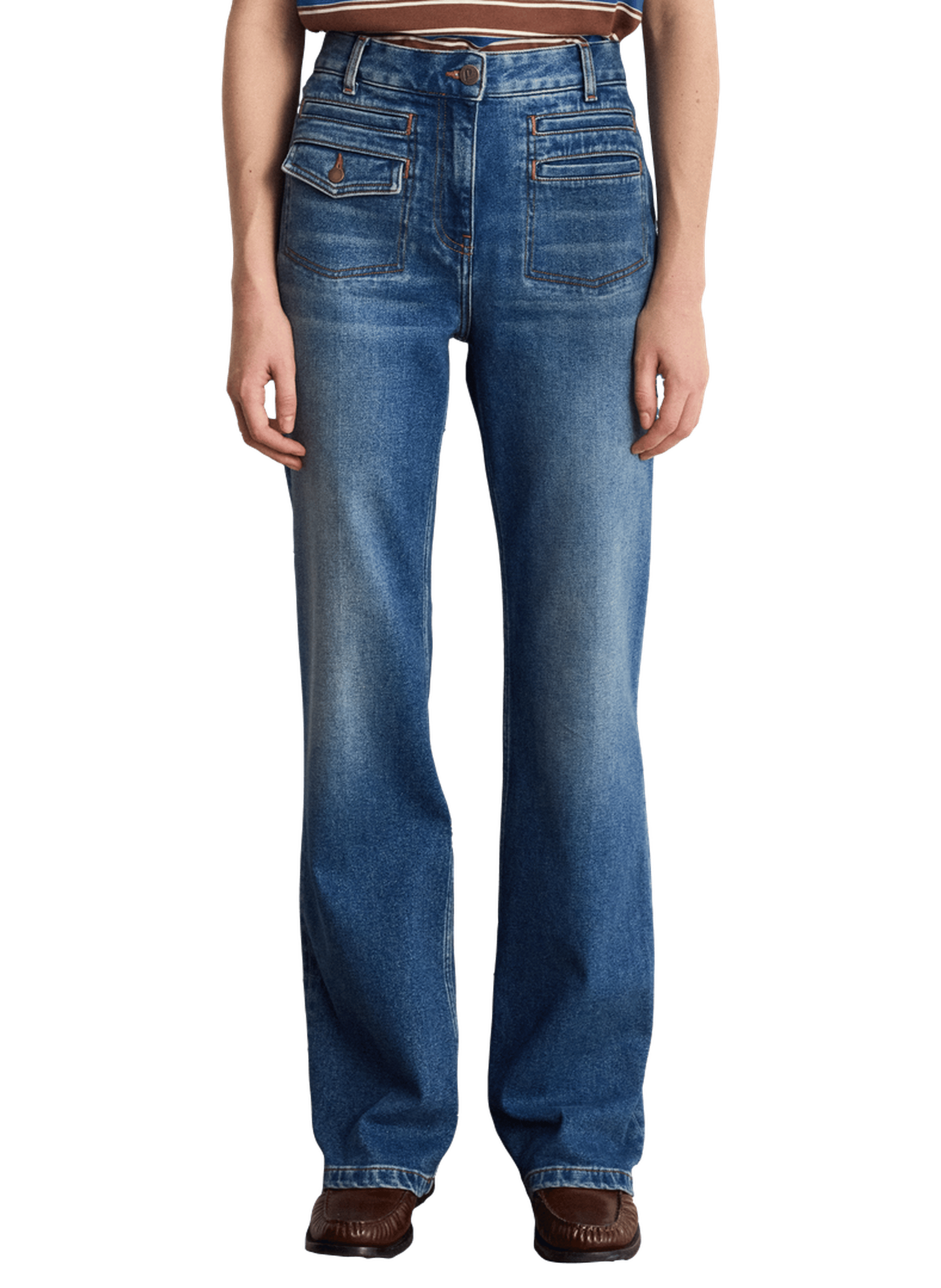 Jean flare délavé - brenda PABLO Bleu