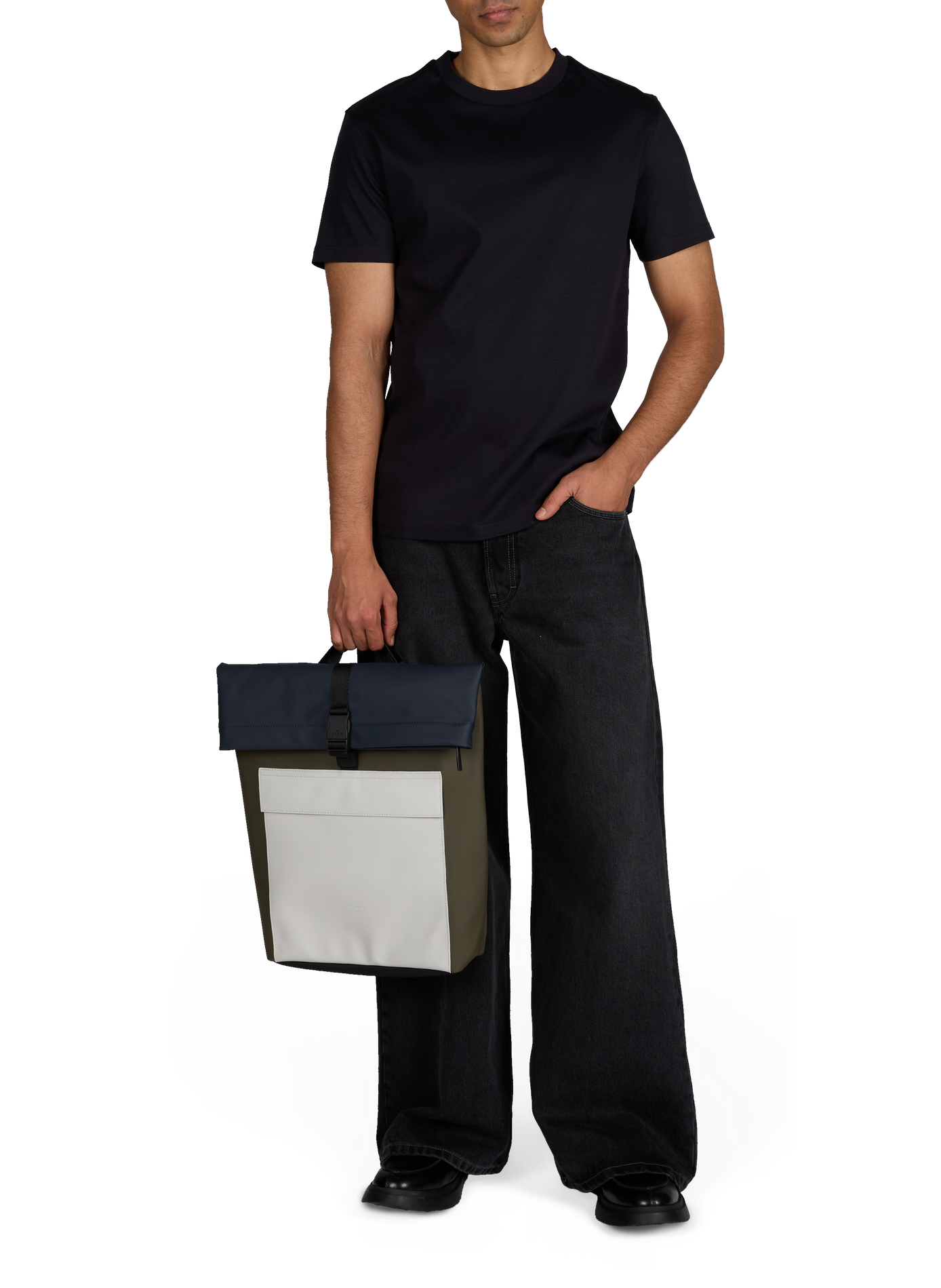 T-shirt uni à col rond en coton STRELLSON Bleu