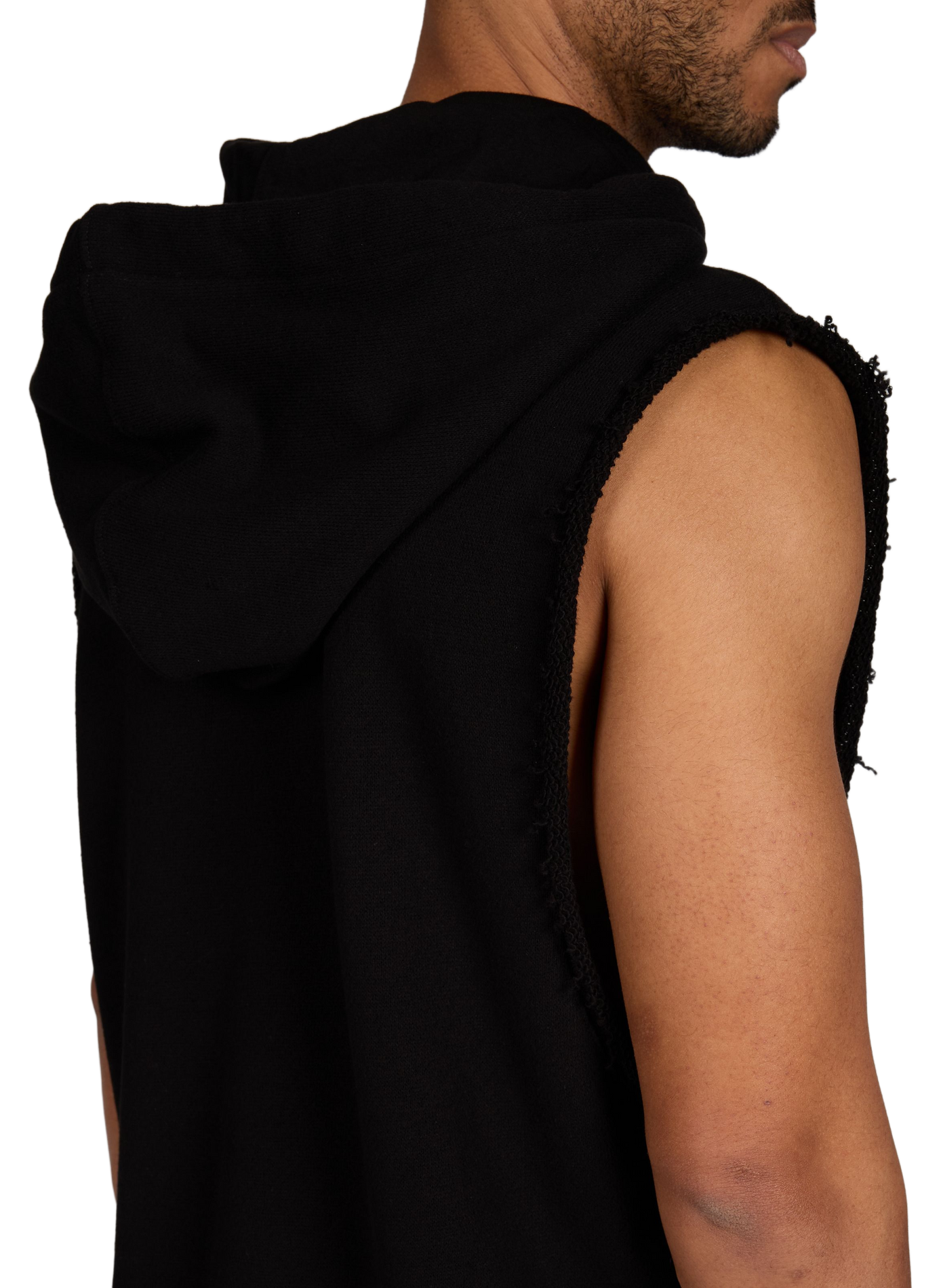 Sweat sans manches à capuche en coton RICK OWENS Noir