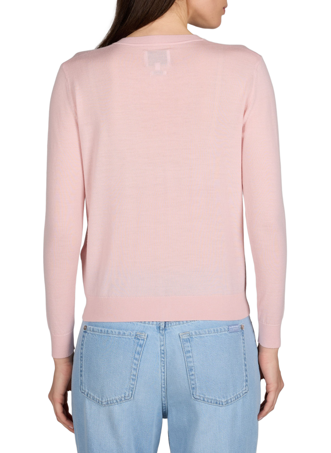 Cardigan droit Acad en laine mérinos AU PRINTEMPS PARIS Rose