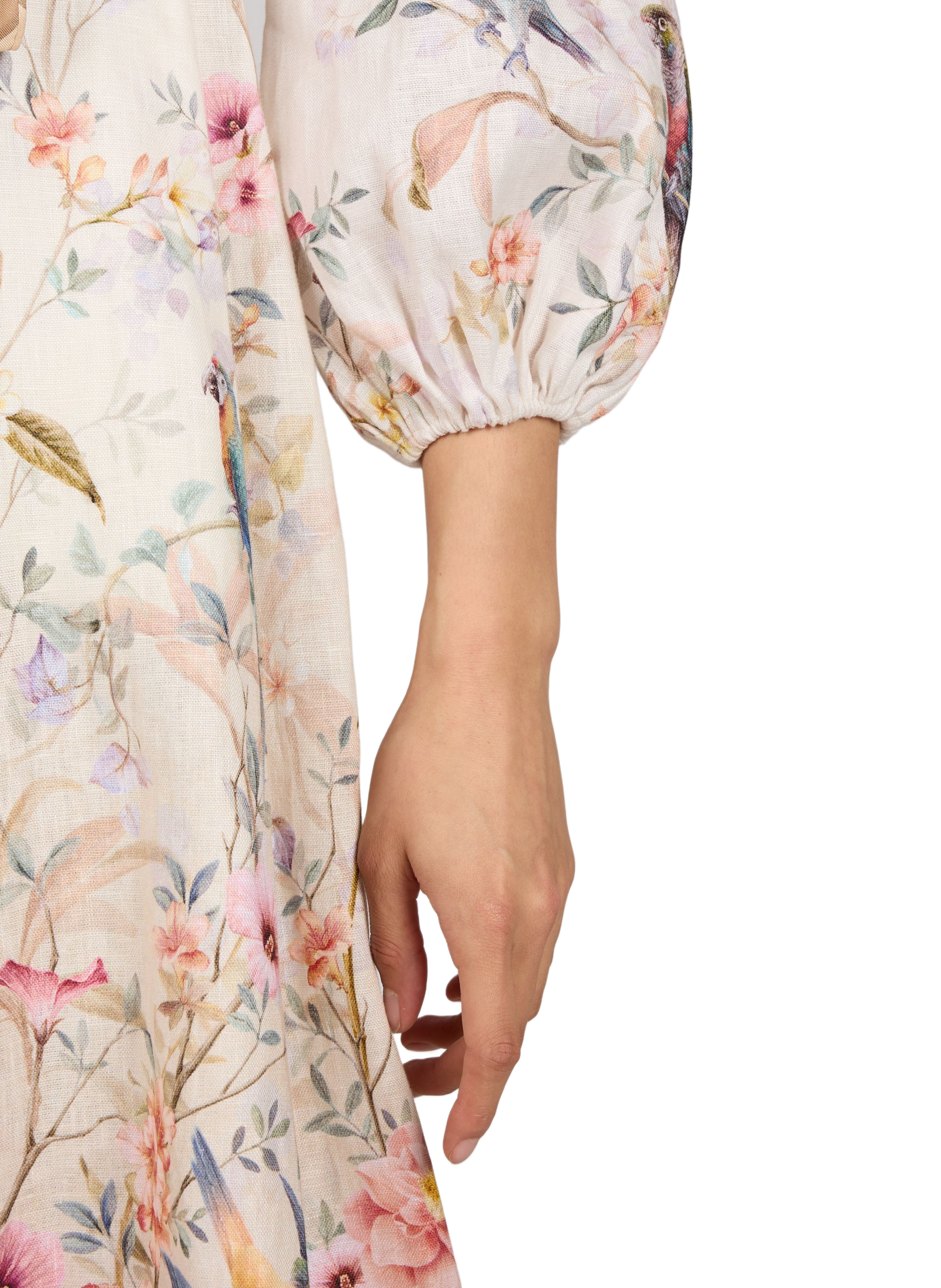 Rebellion floral linen button-down midi dress ZIMMERMANN Multicolour