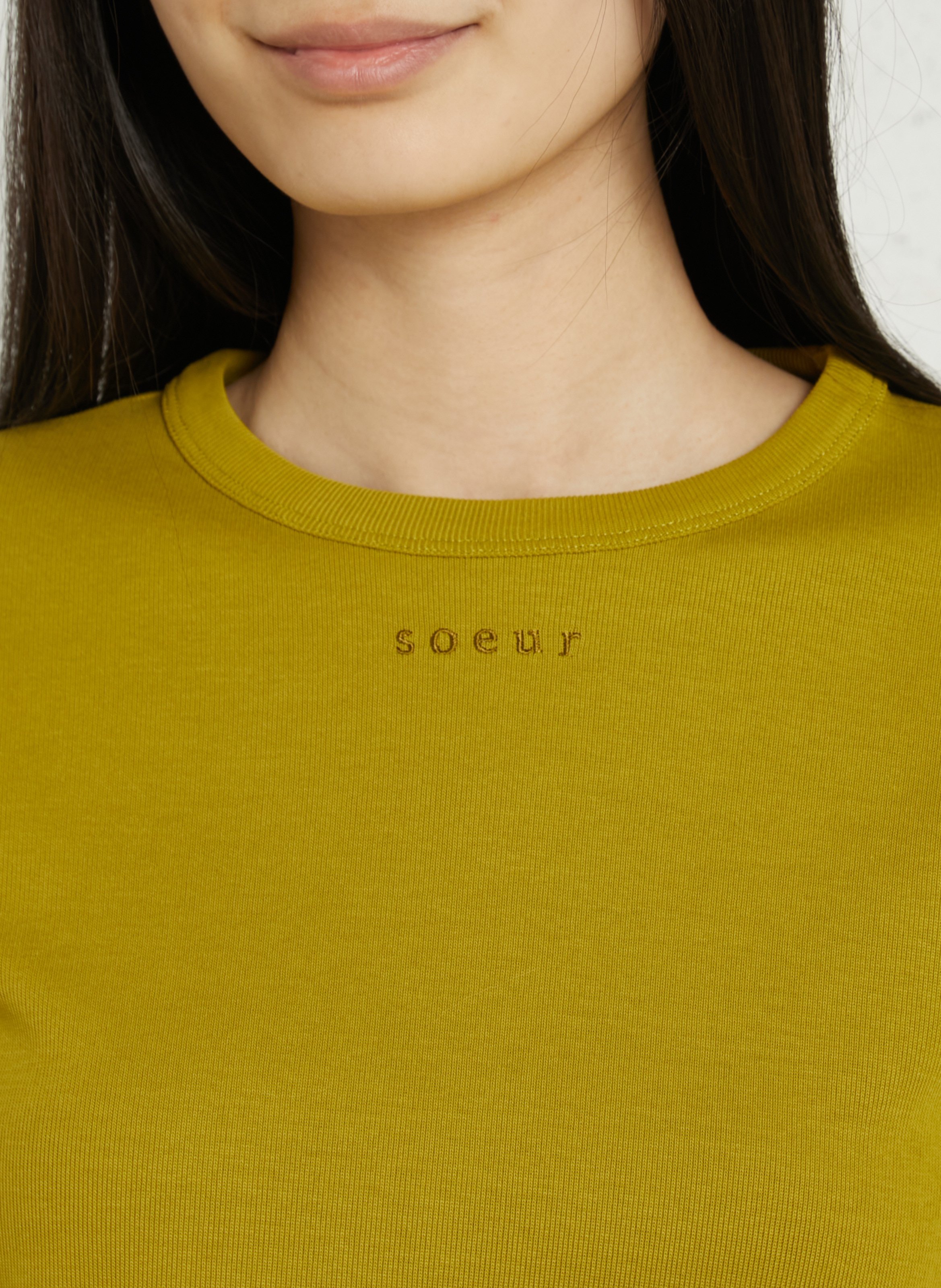 Tee-shirt droit col rond en coton bio aristide SOEUR Vert