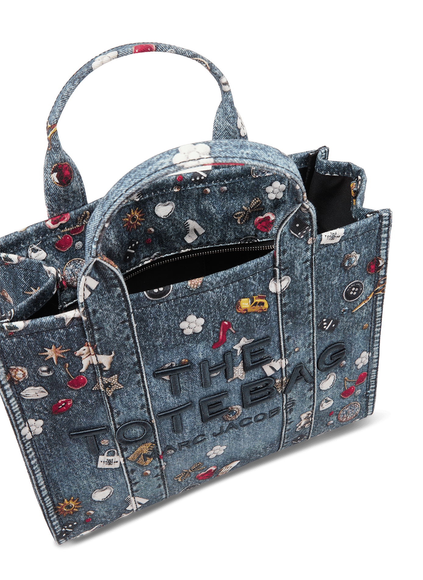 Borsa tote stampata in cotone MARC JACOBS Blu