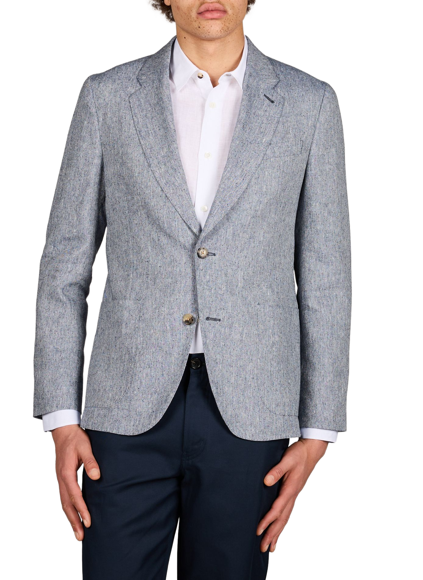 Tweed linen, silk, and wool blazer PAUL SMITH Blue