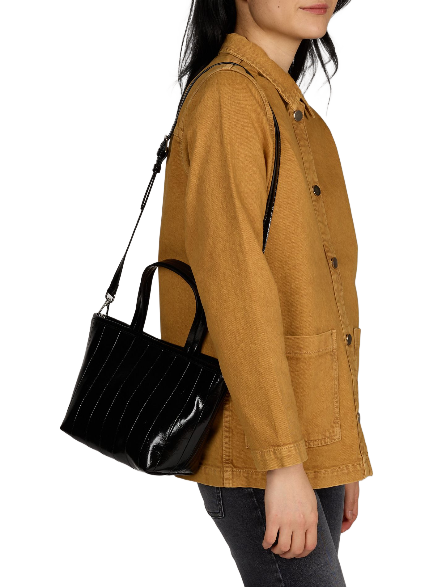 Sac à bandoulière verni Tsgemma TOPSHOP Noir