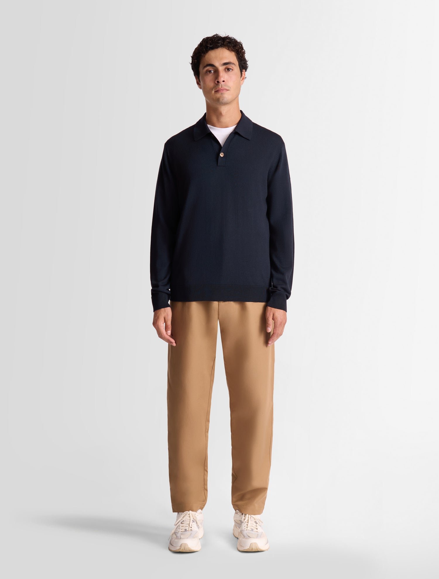 Pull clovon col polo coupe ajustée FUSALP Bleu