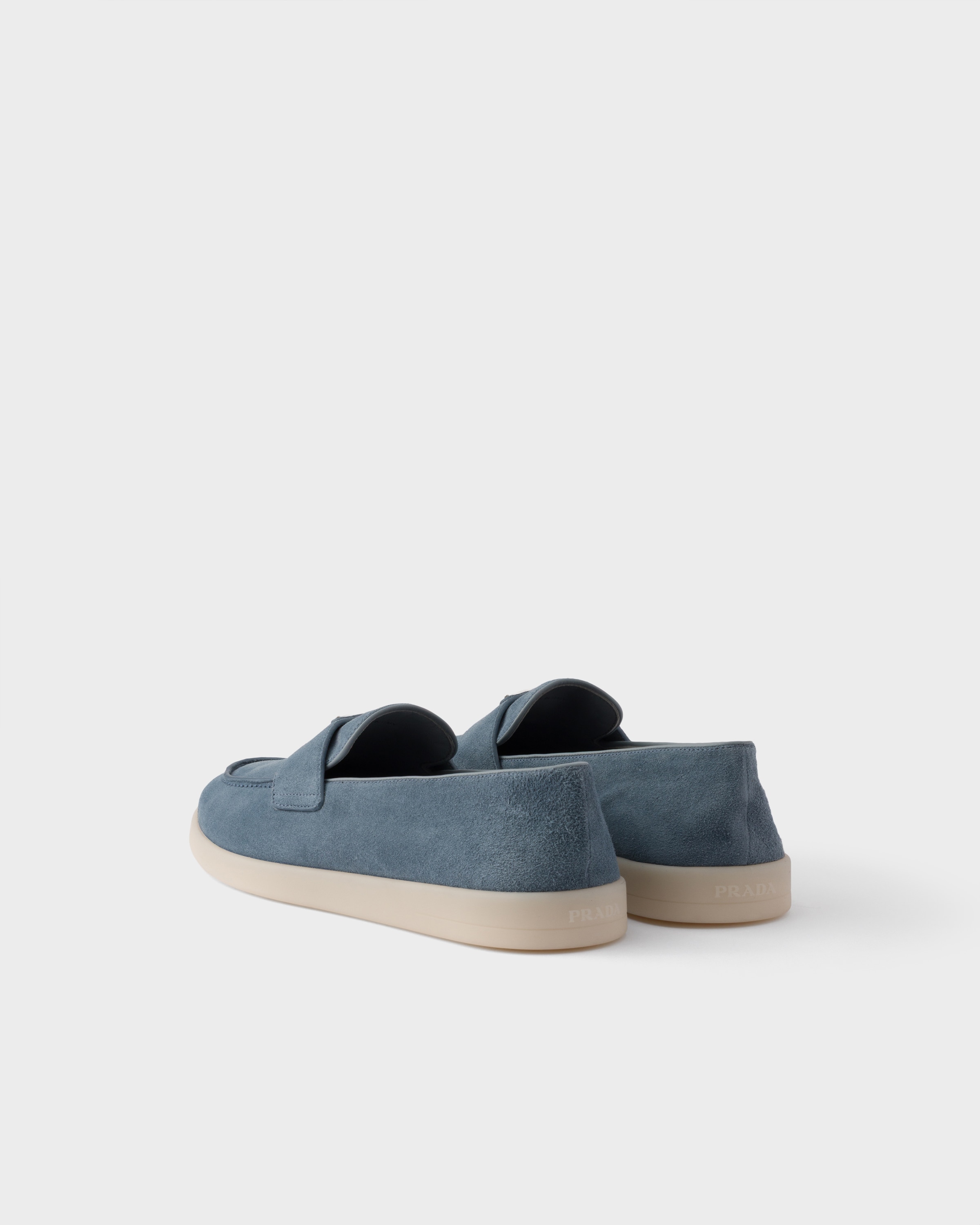 Mocassins en veau velours PRADA Bleu