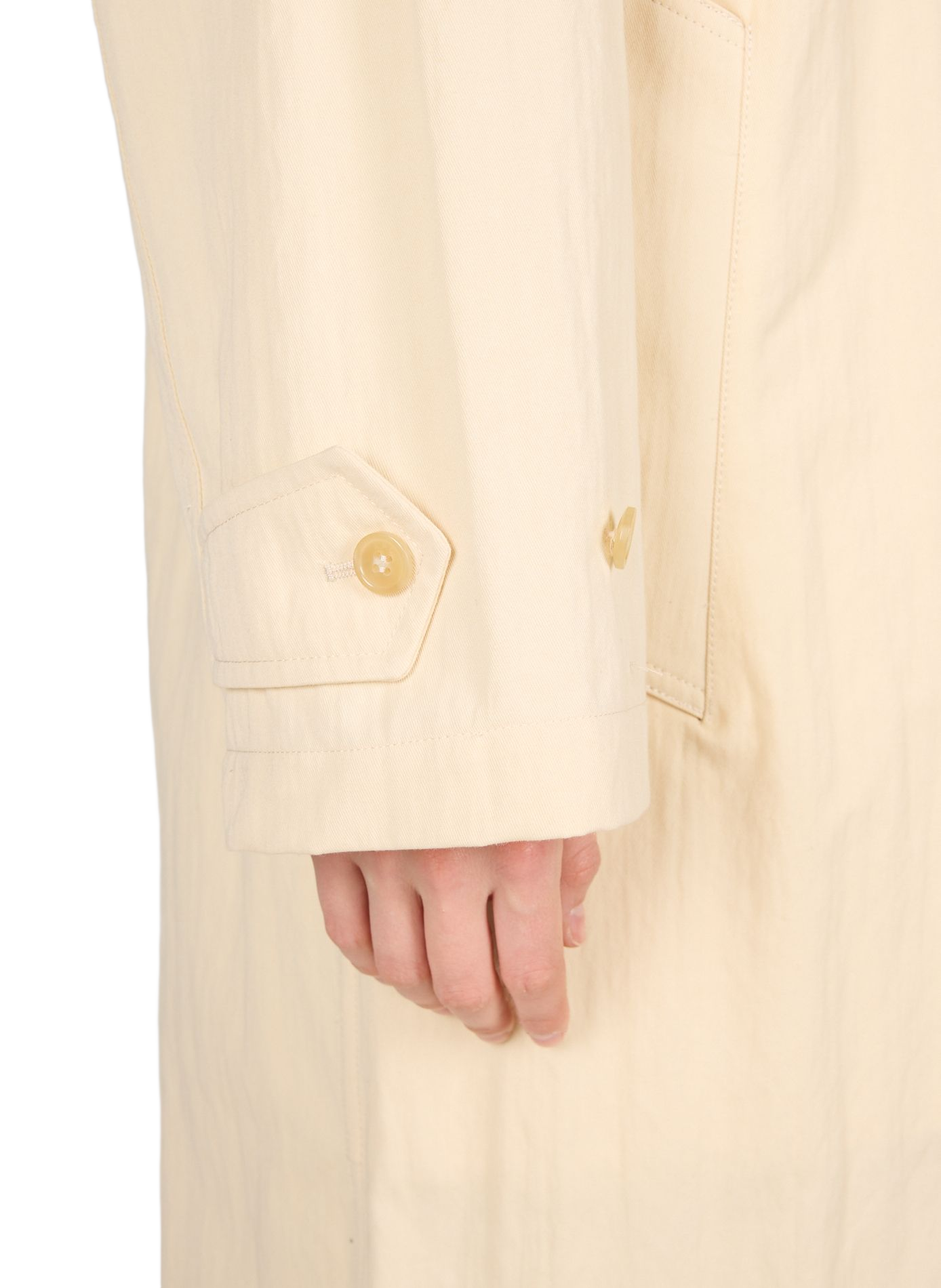 Solid color trench coat with classic collar in blended cotton. A.P.C. Beige