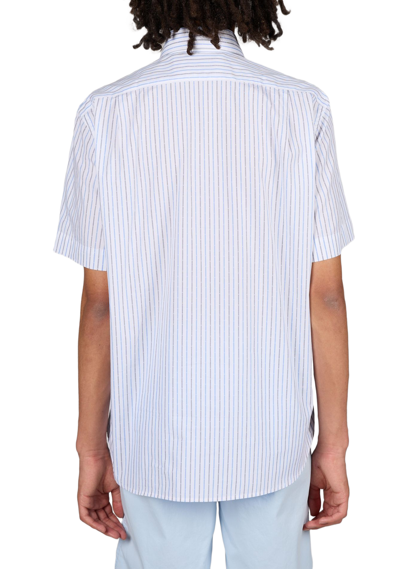 Chemise manches courtes à rayures en coton EDEN PARK Bleu