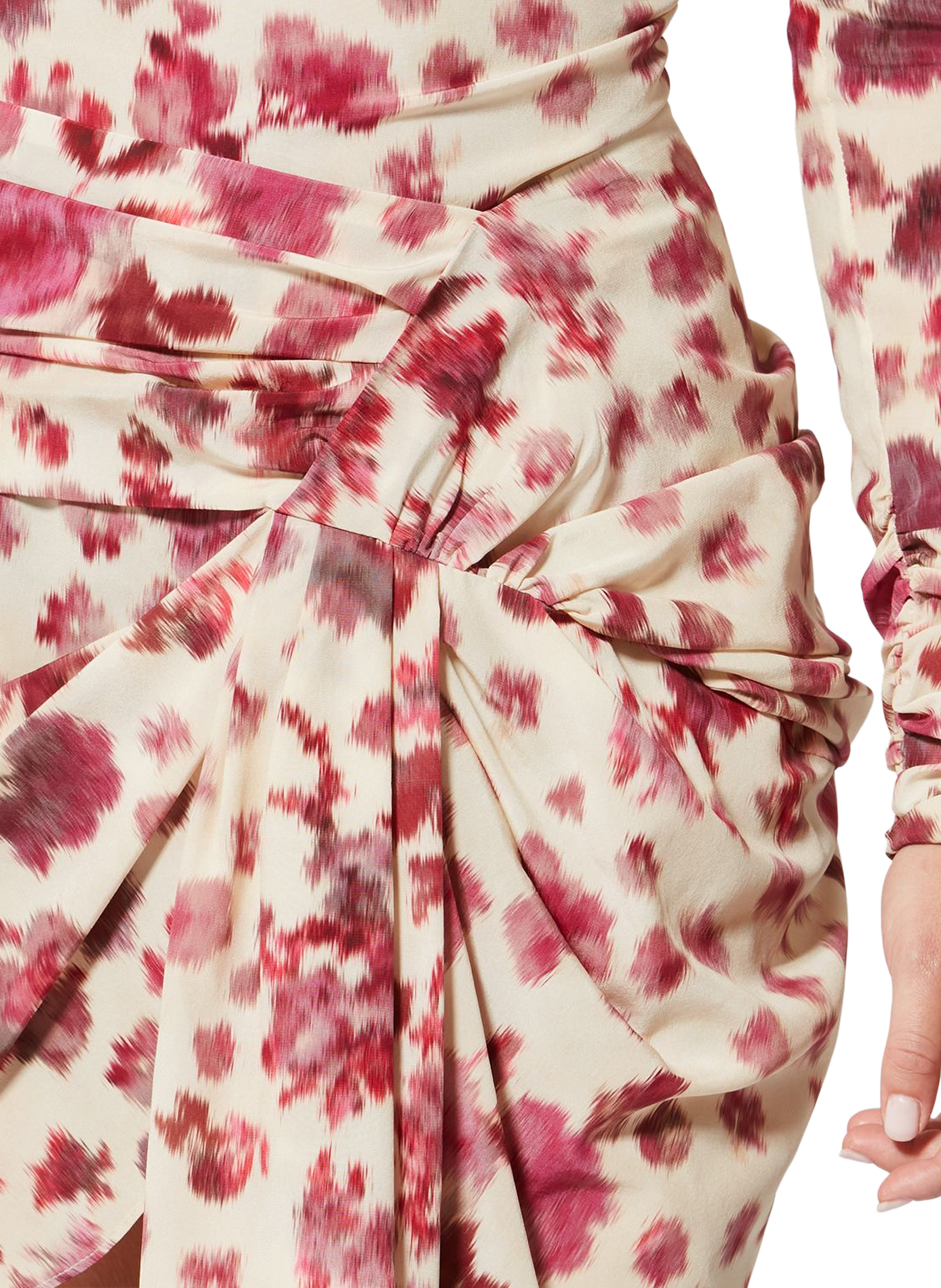 Short draped Ovia silk stretch printed skirt ISABEL MARANT Pink