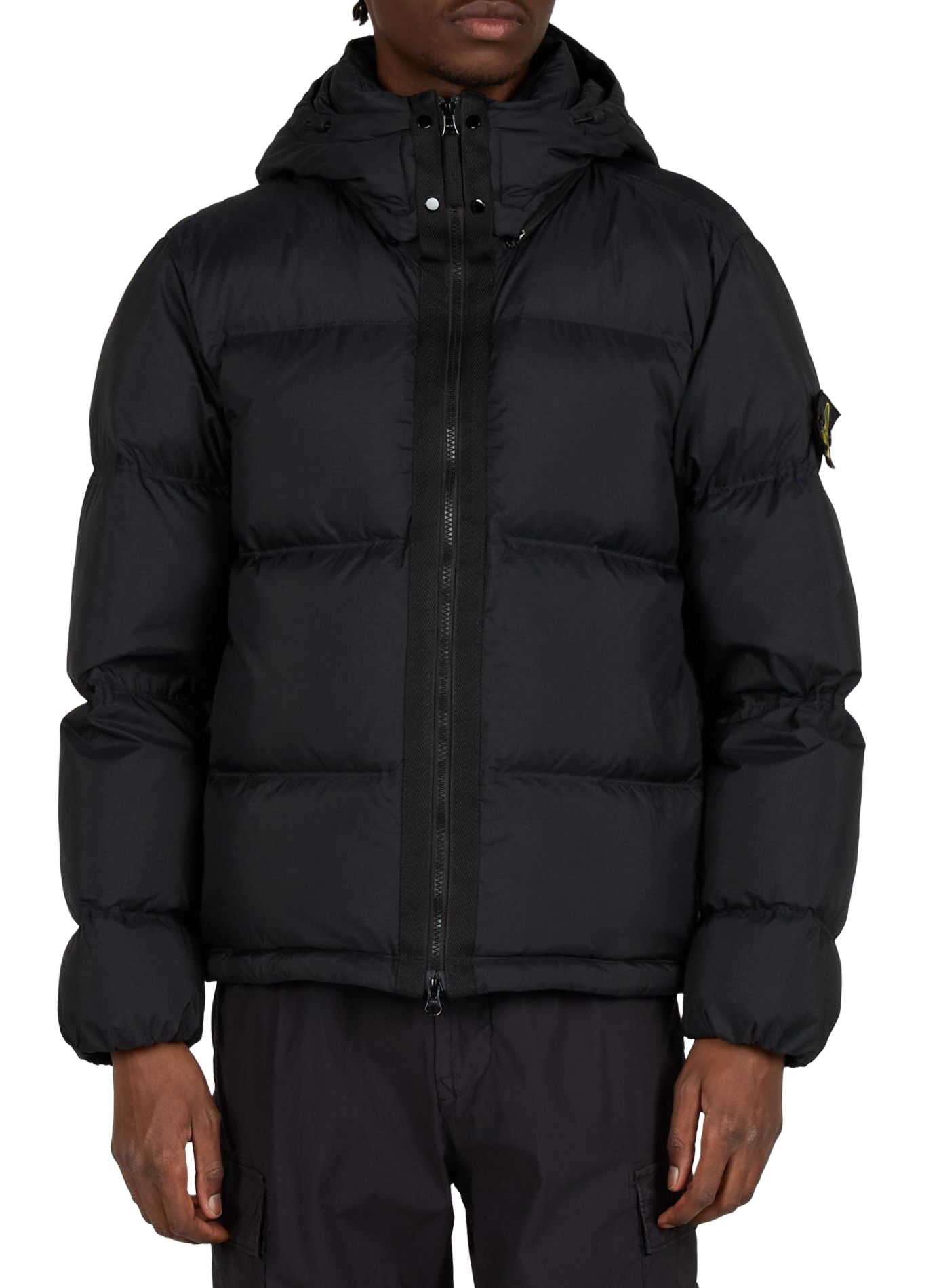 Short quilted puffer jacket STONE ISLAND Black