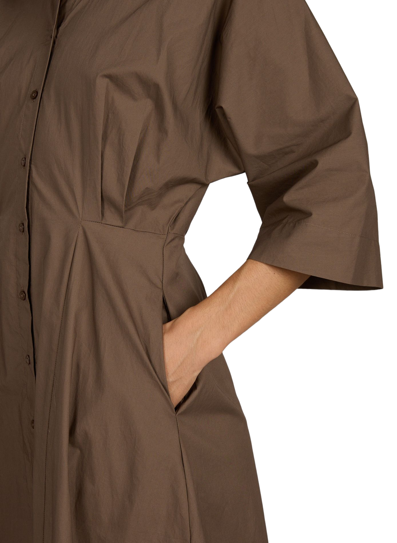 Robe chemise Objelly en coton  OBJECT Marron
