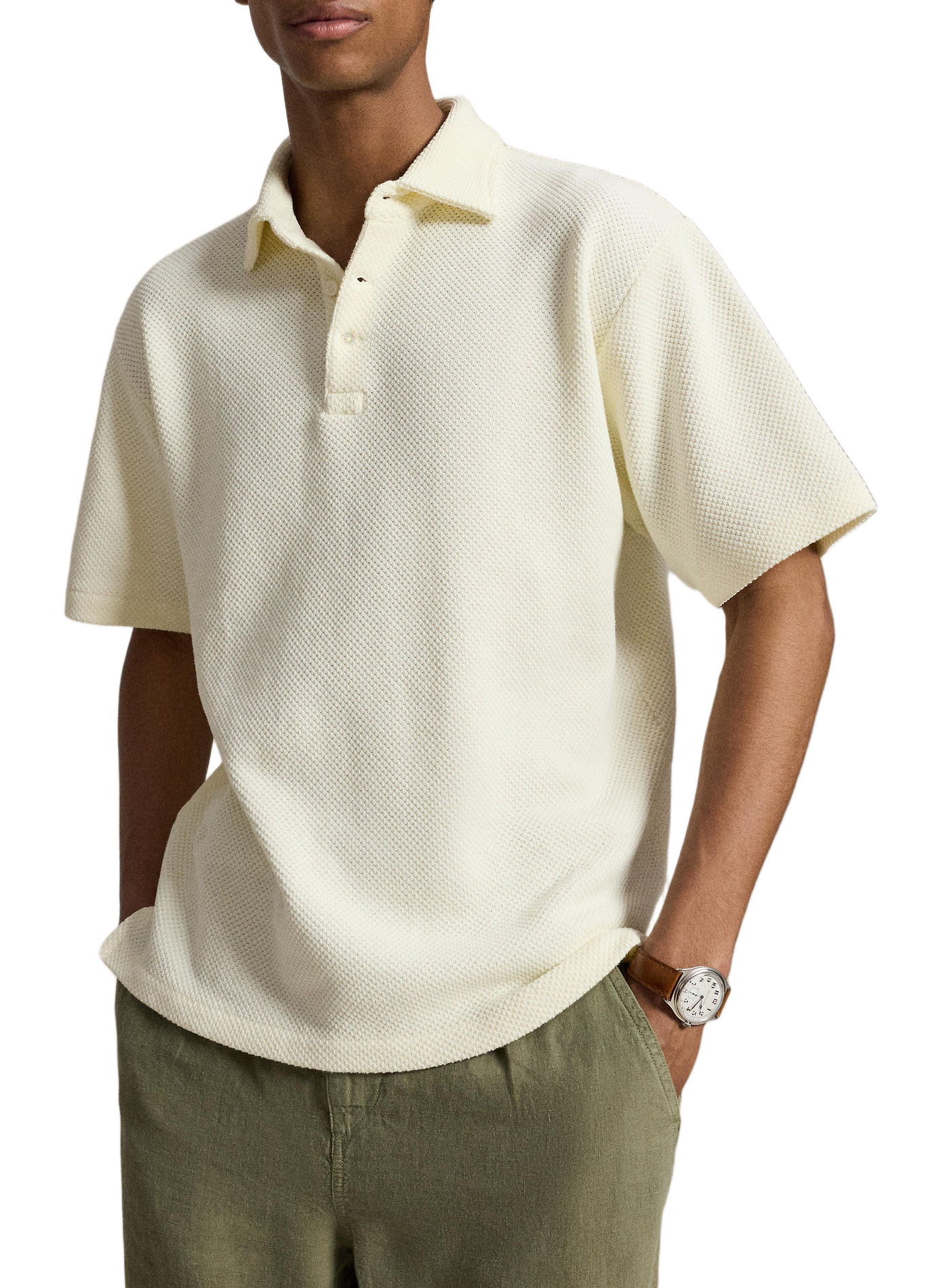 Straight fit short-sleeve cotton polo POLO RALPH LAUREN Beige
